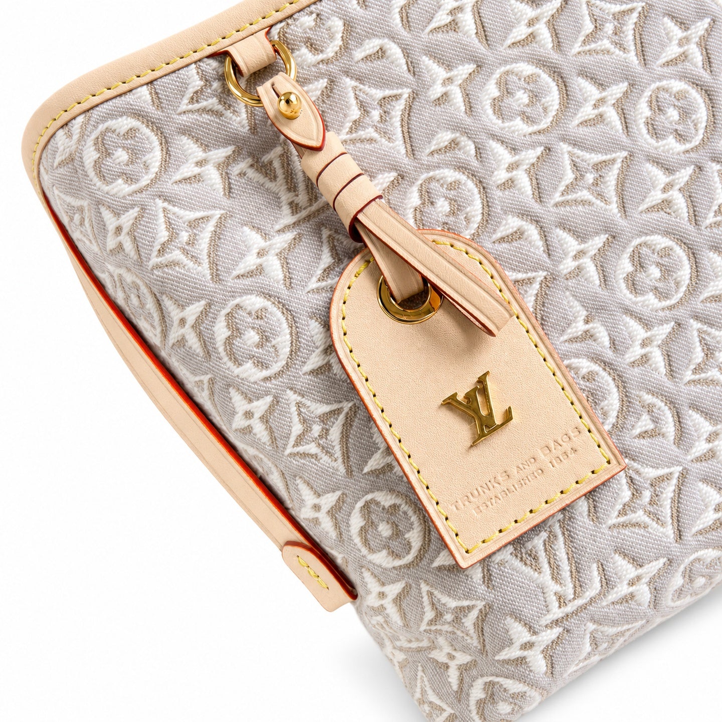 Louis Vuitton CarryAll Embroidered Cotton Canvas Jacquard Leather Handbag
