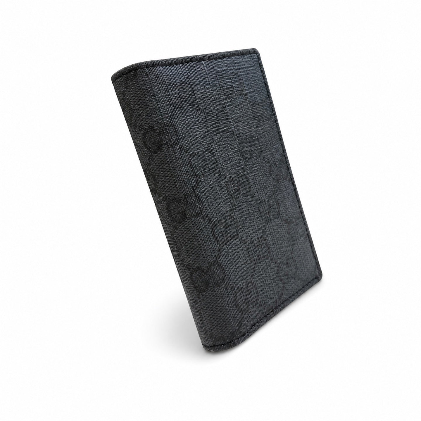 Gucci Canvas Leather Black Silver Card Holder