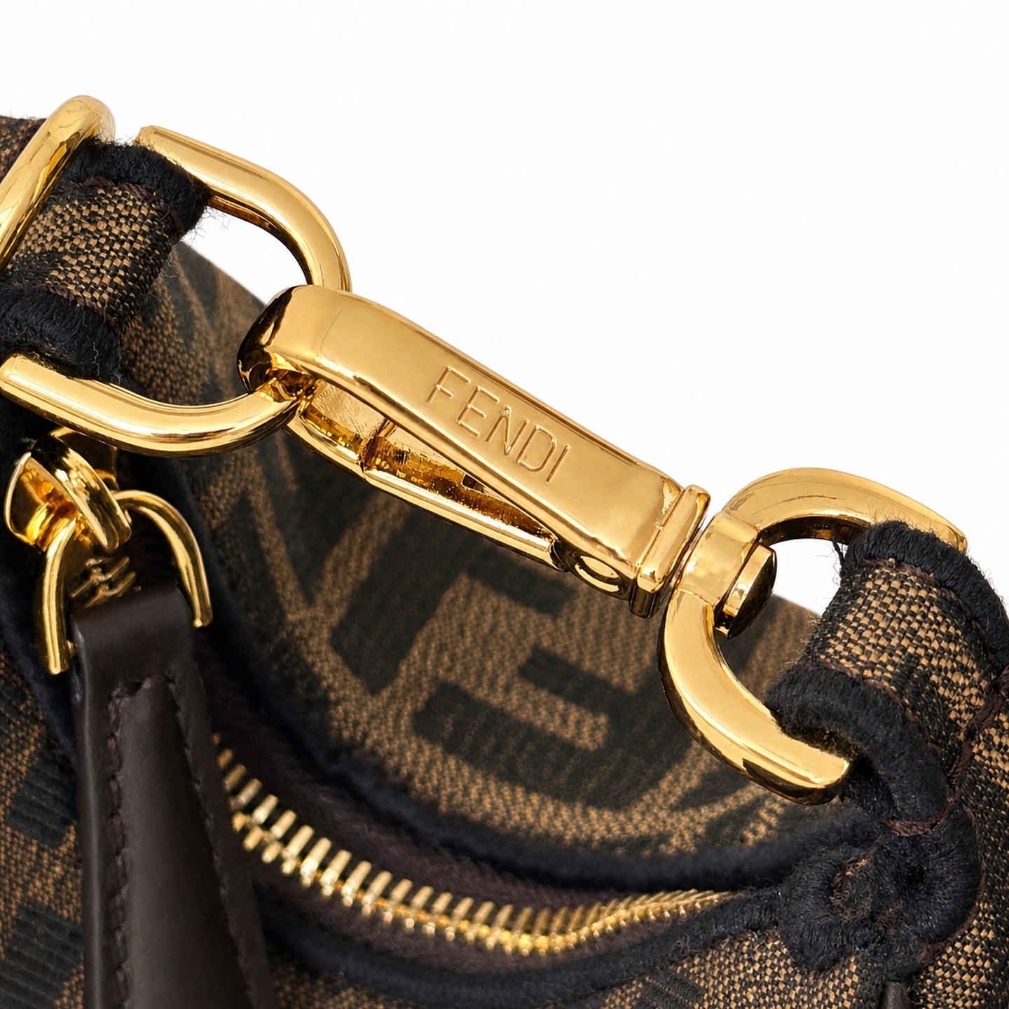 Fendi Fendigraphy Mini Leather Brown Shoulder Bag