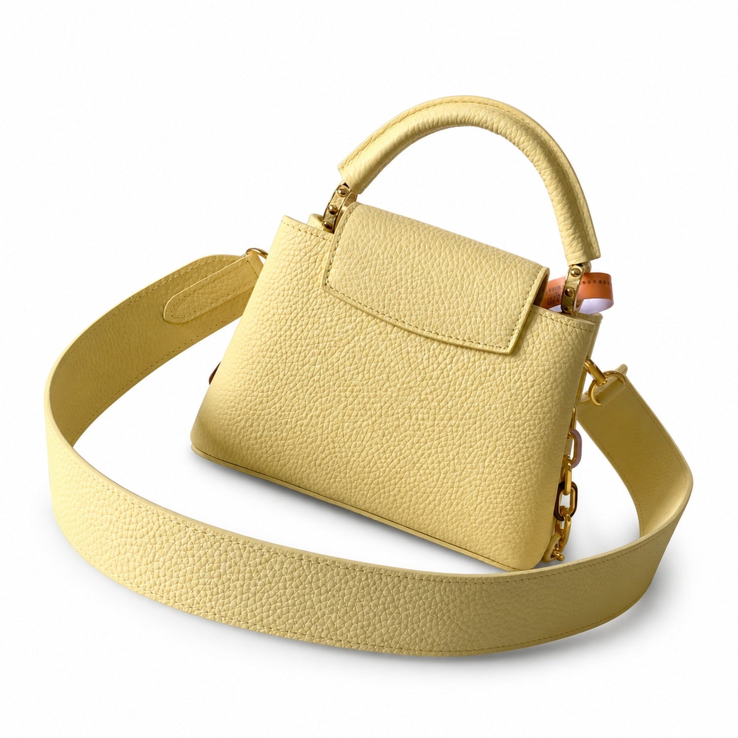 Louis Vuitton Capucines Small Leather Black Yellow Handbag