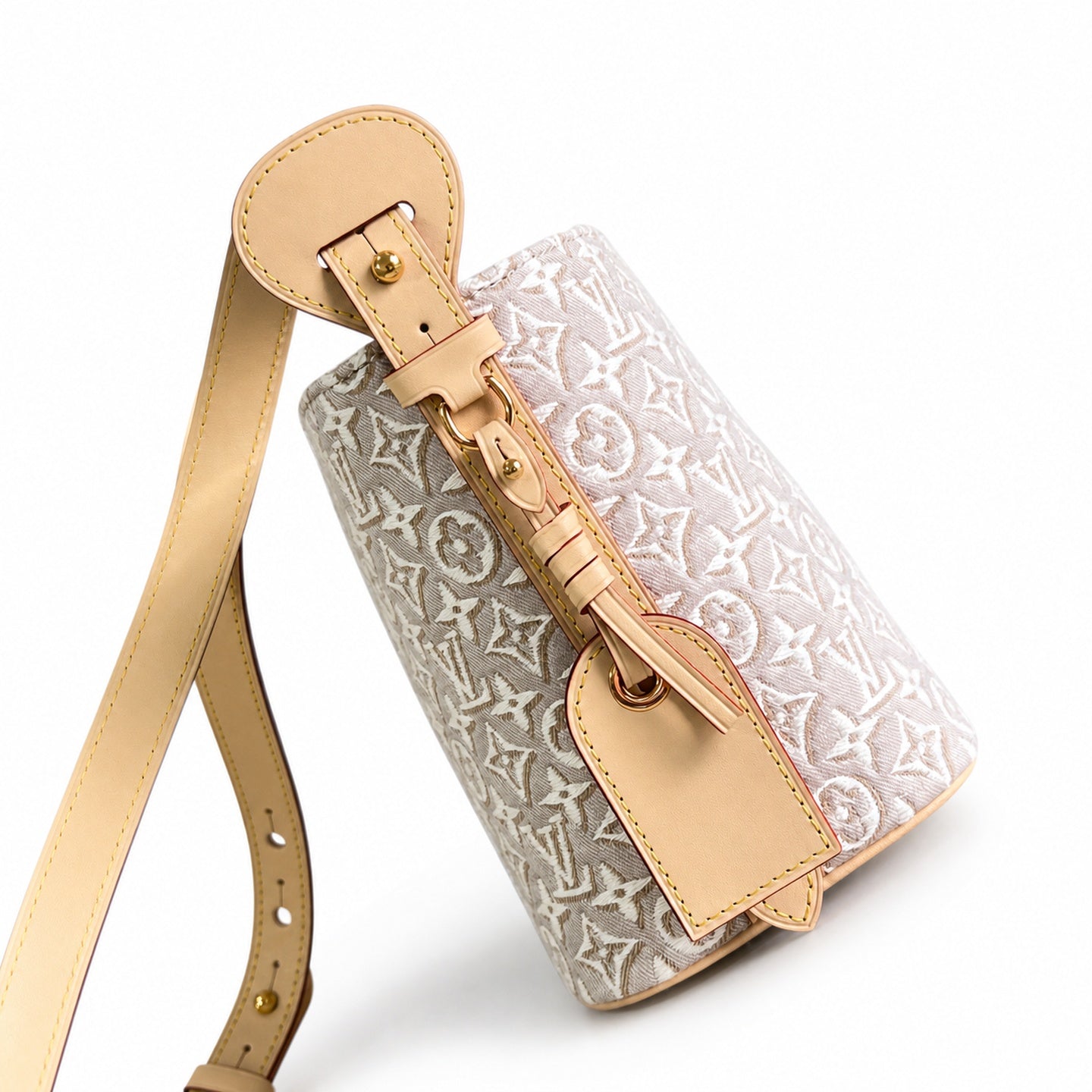 Louis Vuitton All In Embroidered Cotton Canvas Jacquard Leather Handbag