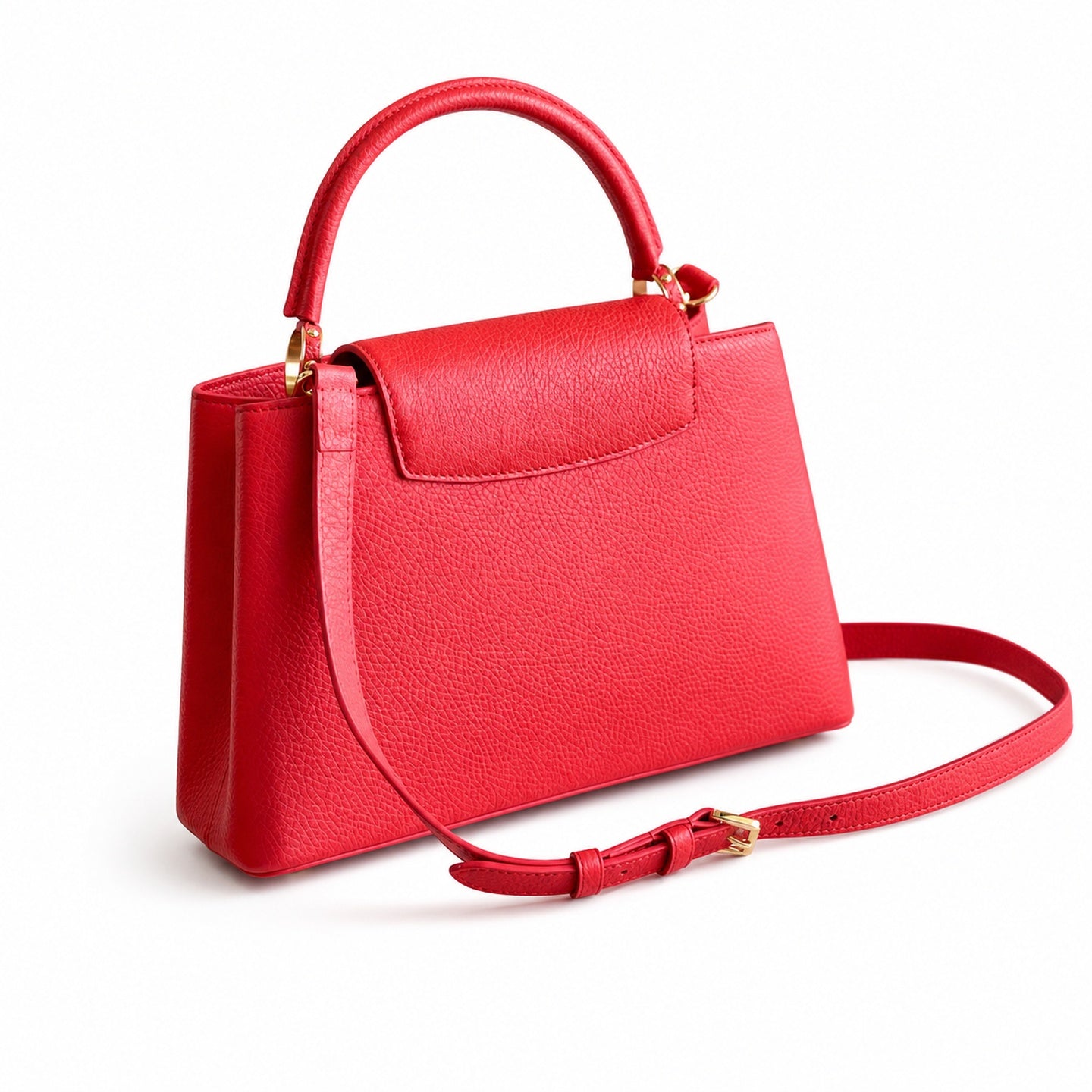 Louis Vuitton Capucines Medium Snakeskin Leather Red Gold Handbag