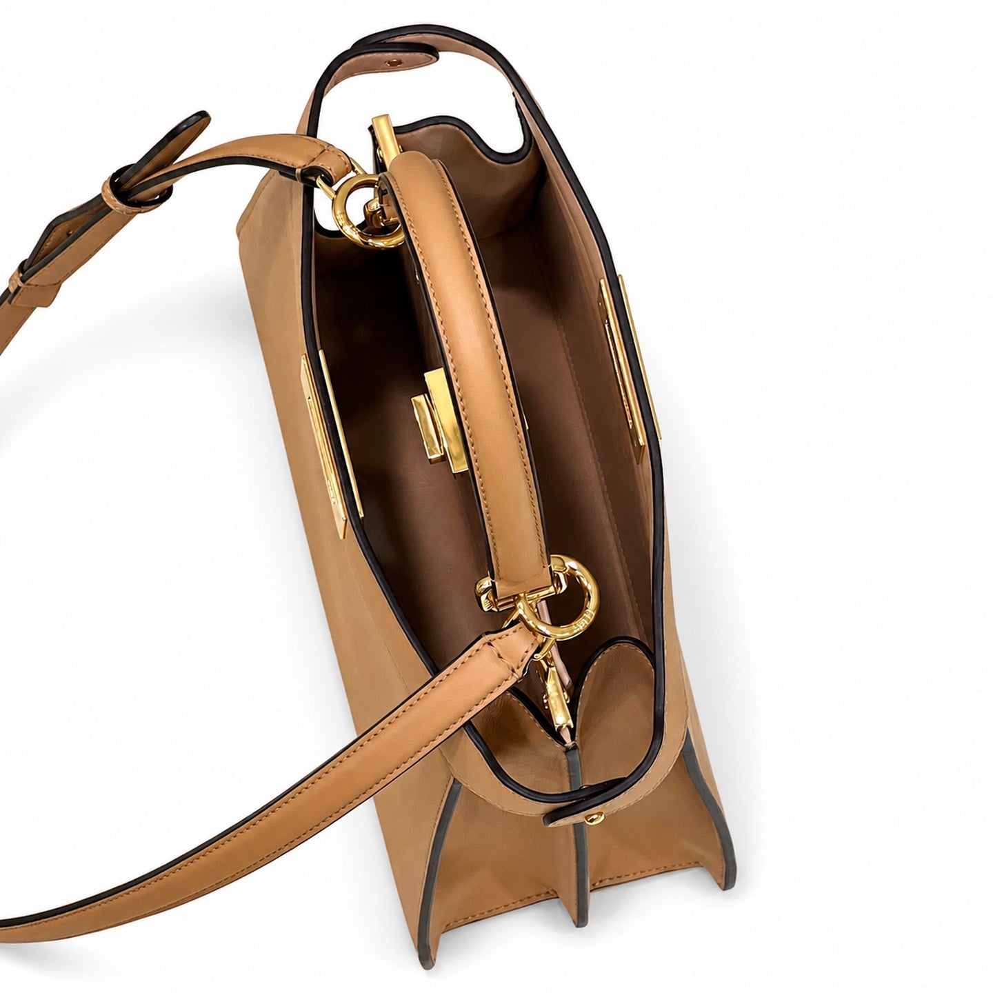 Fendi Peekaboo I See U Leather Check Bag