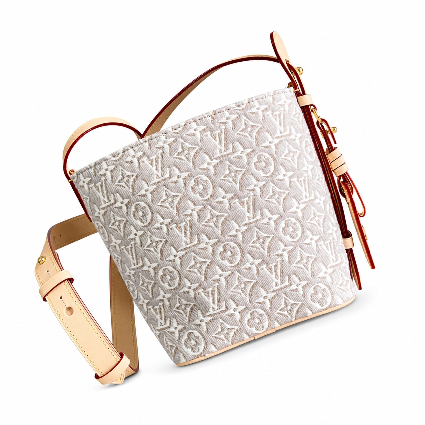 Louis Vuitton All In Embroidered Cotton Canvas Jacquard Leather Handbag