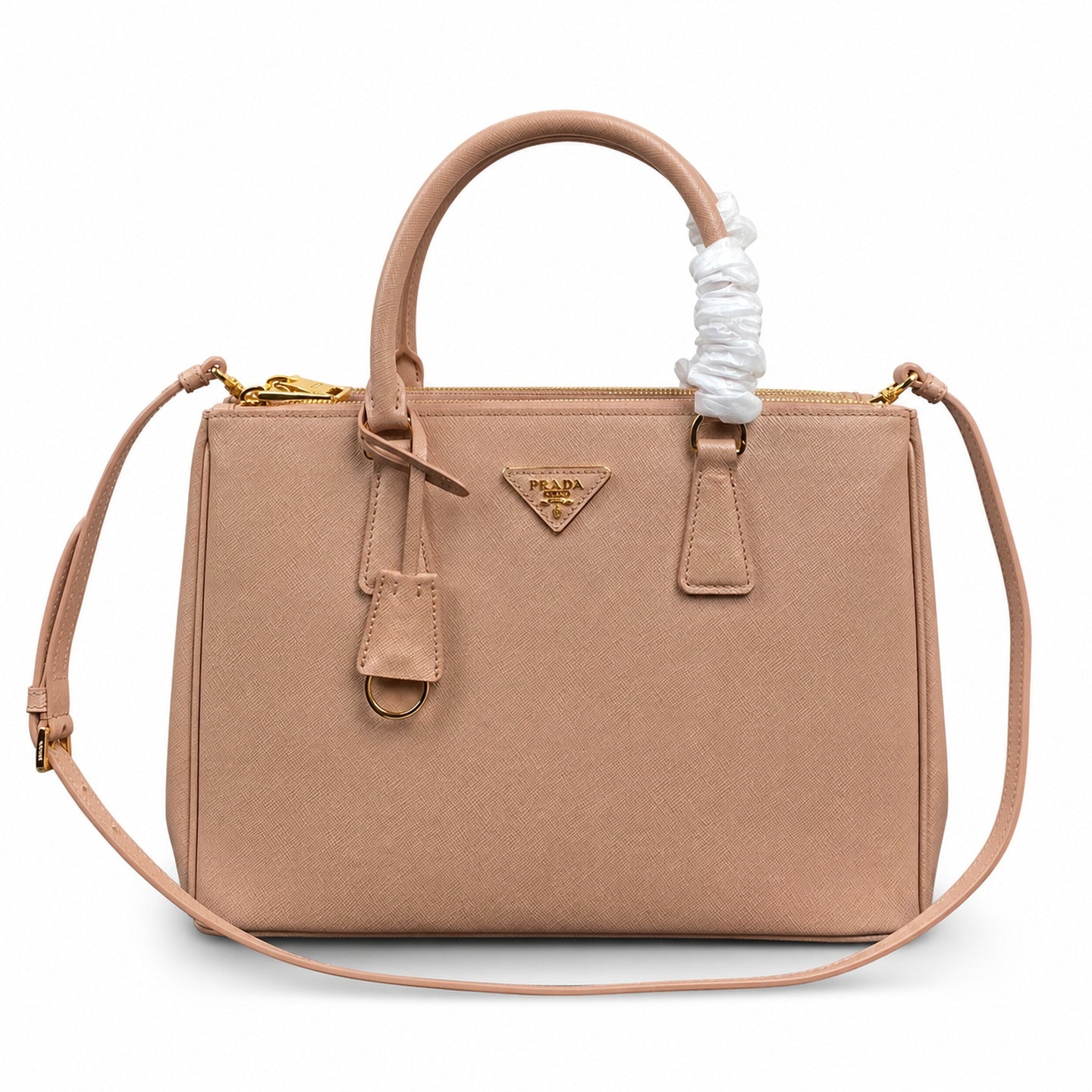 Prada Saffiano Large Leather Gold Bag