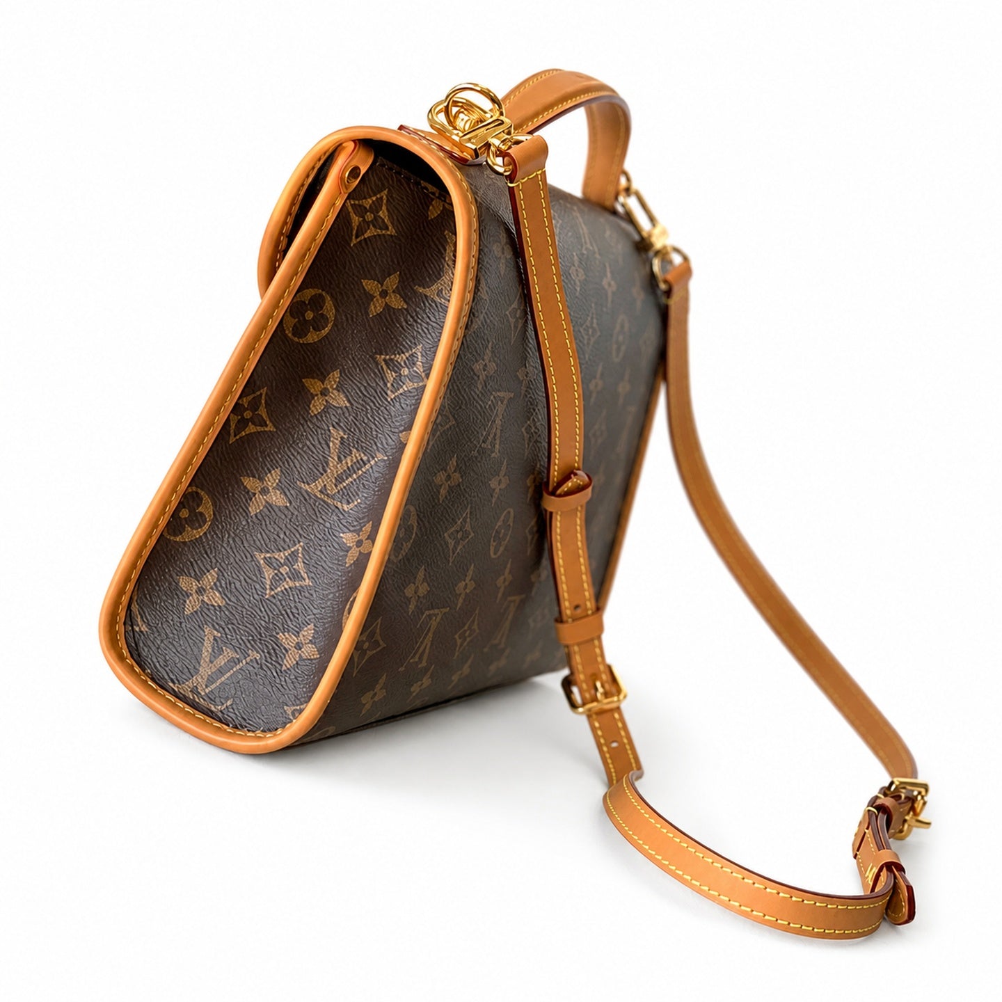 Louis Vuitton Large Canvas Leather Gold Handbag