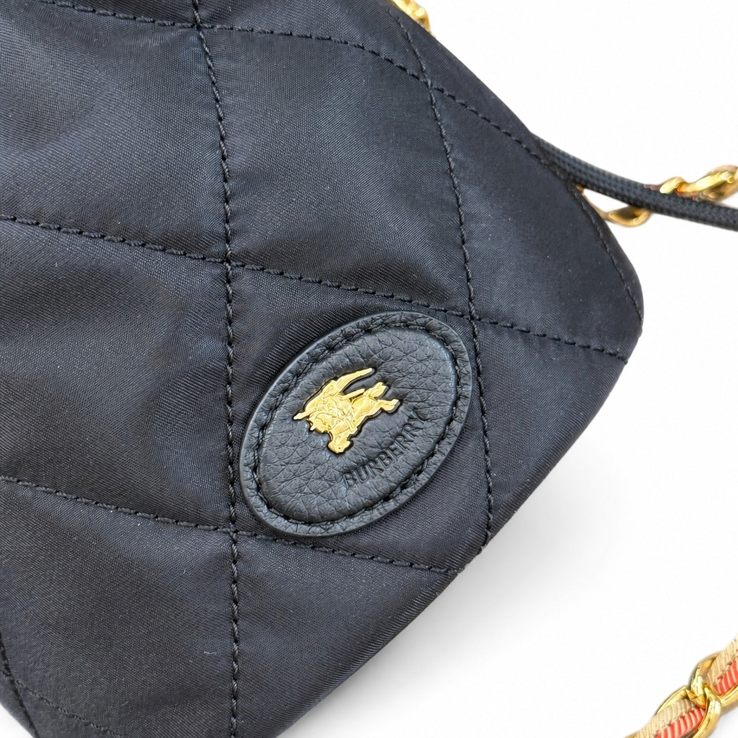 Burberry Horseshoe Quilted Leather Check Bag