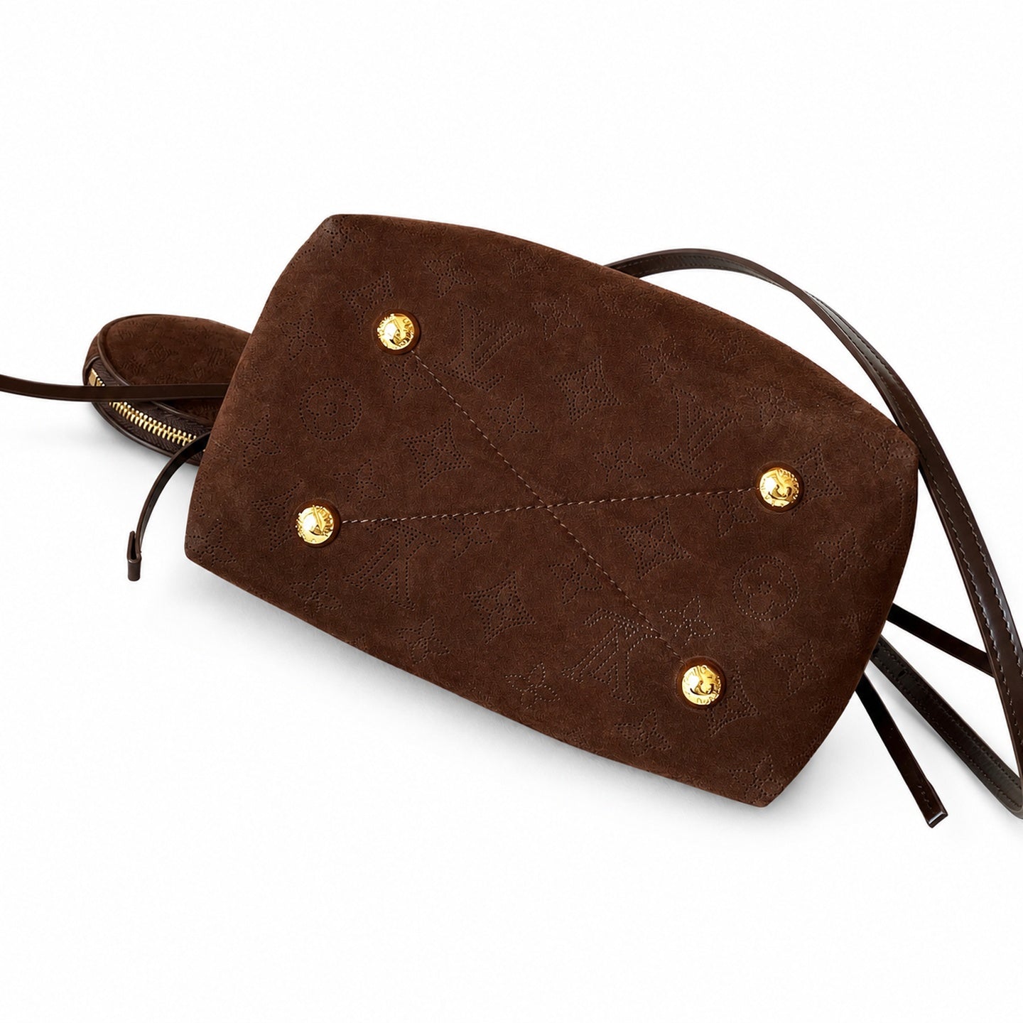 Louis Vuitton Zippy Suede Leather Handbag