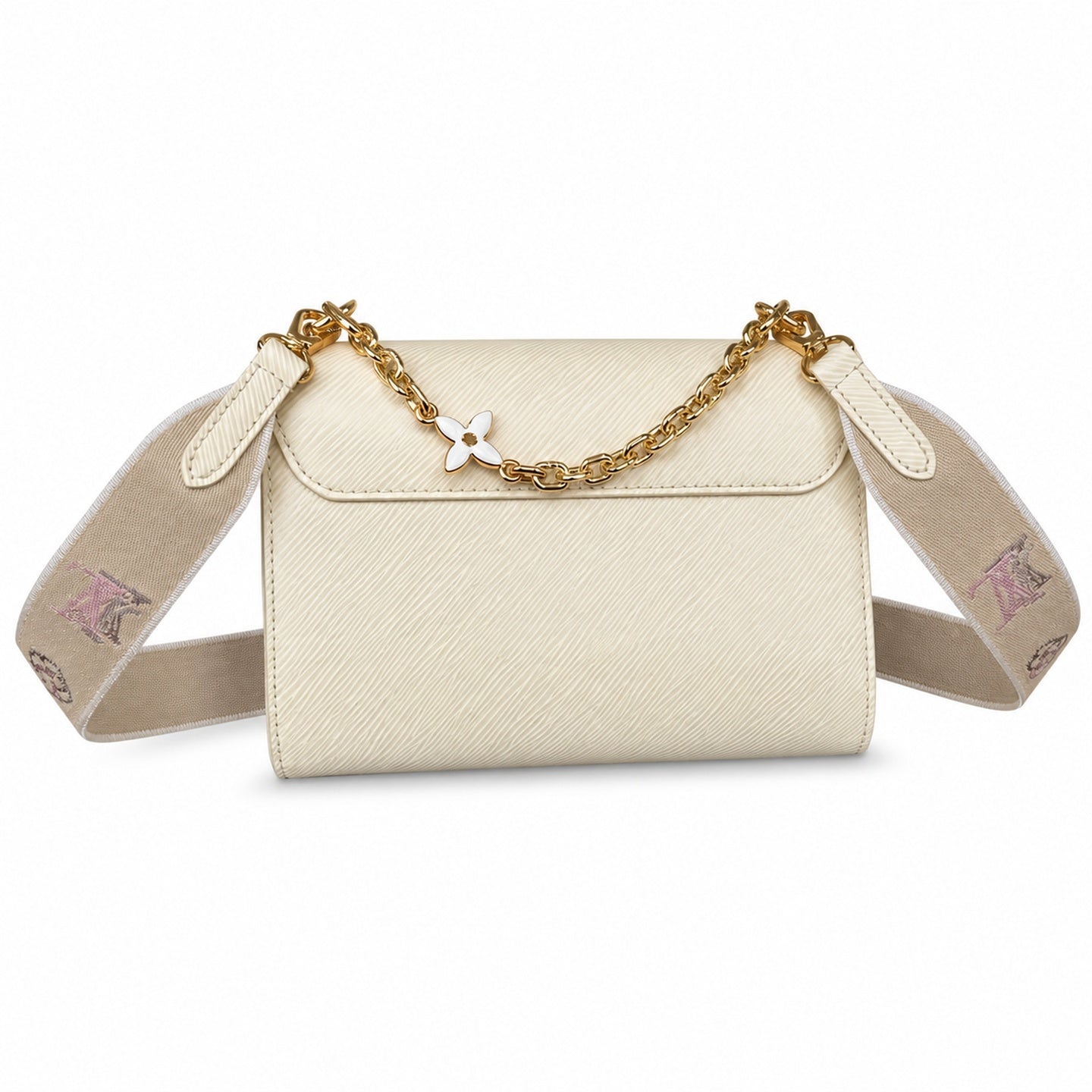 Louis Vuitton Twist Medium Embroidered Leather White Handbag