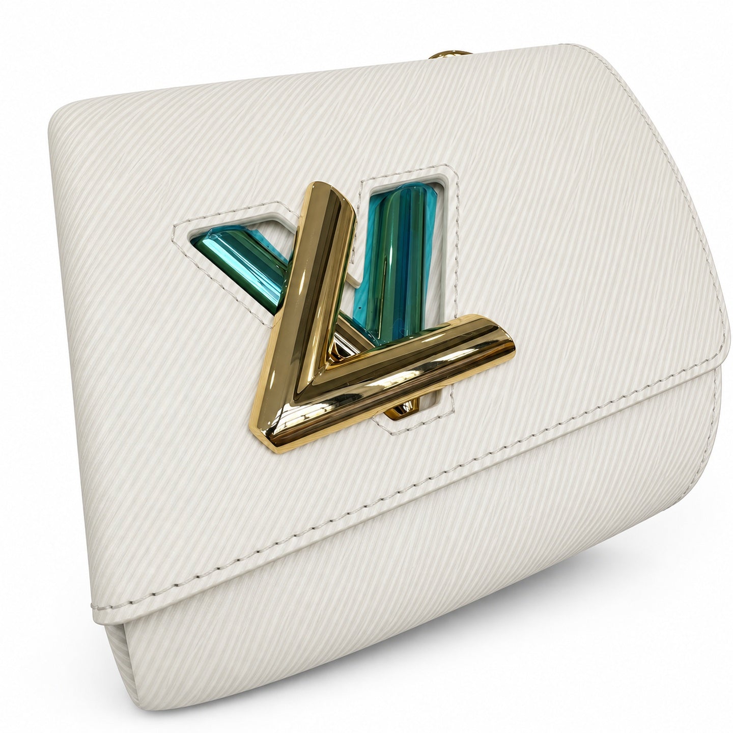 Louis Vuitton Twist Medium Embroidered Leather White Handbag