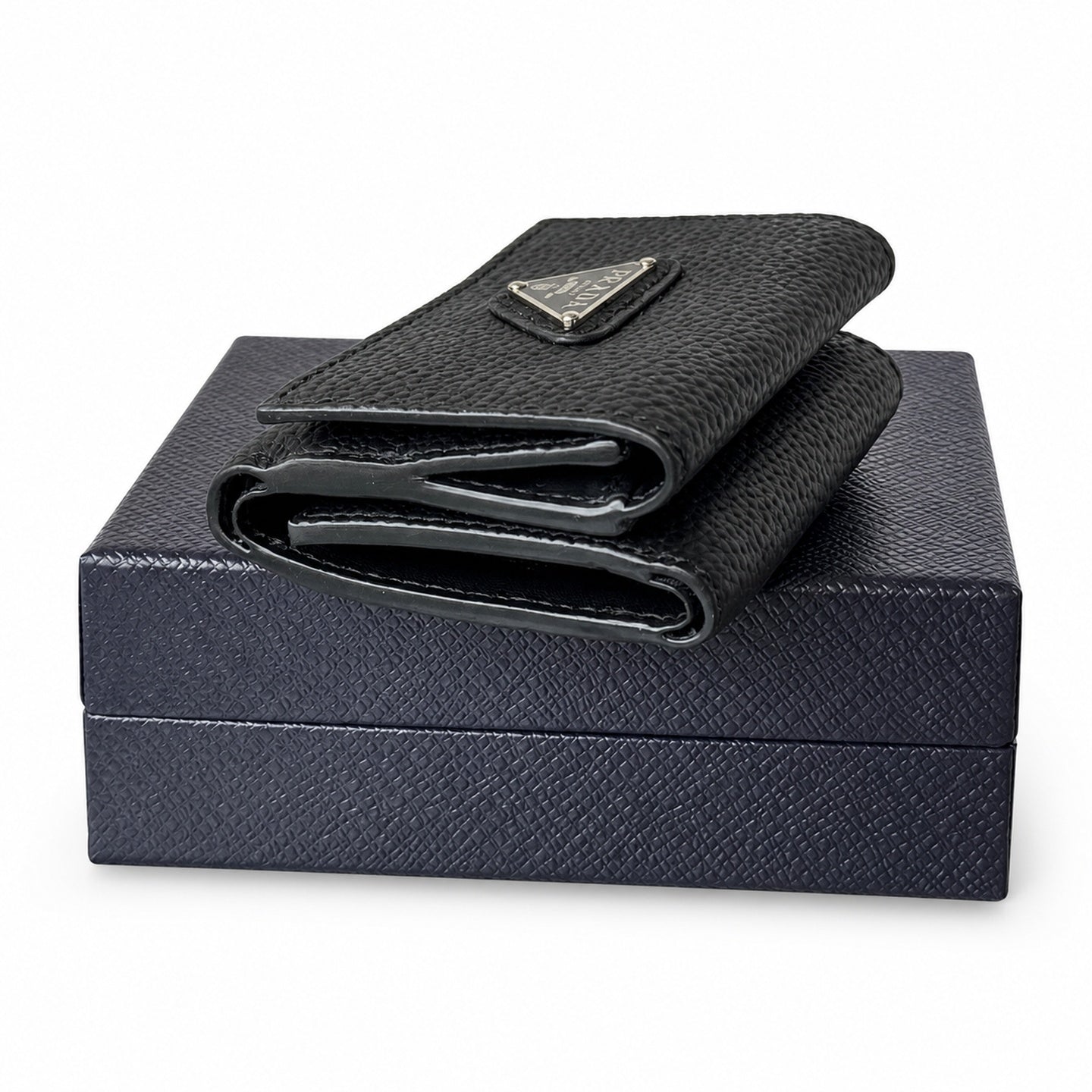 Prada Mini Leather Black Wallet