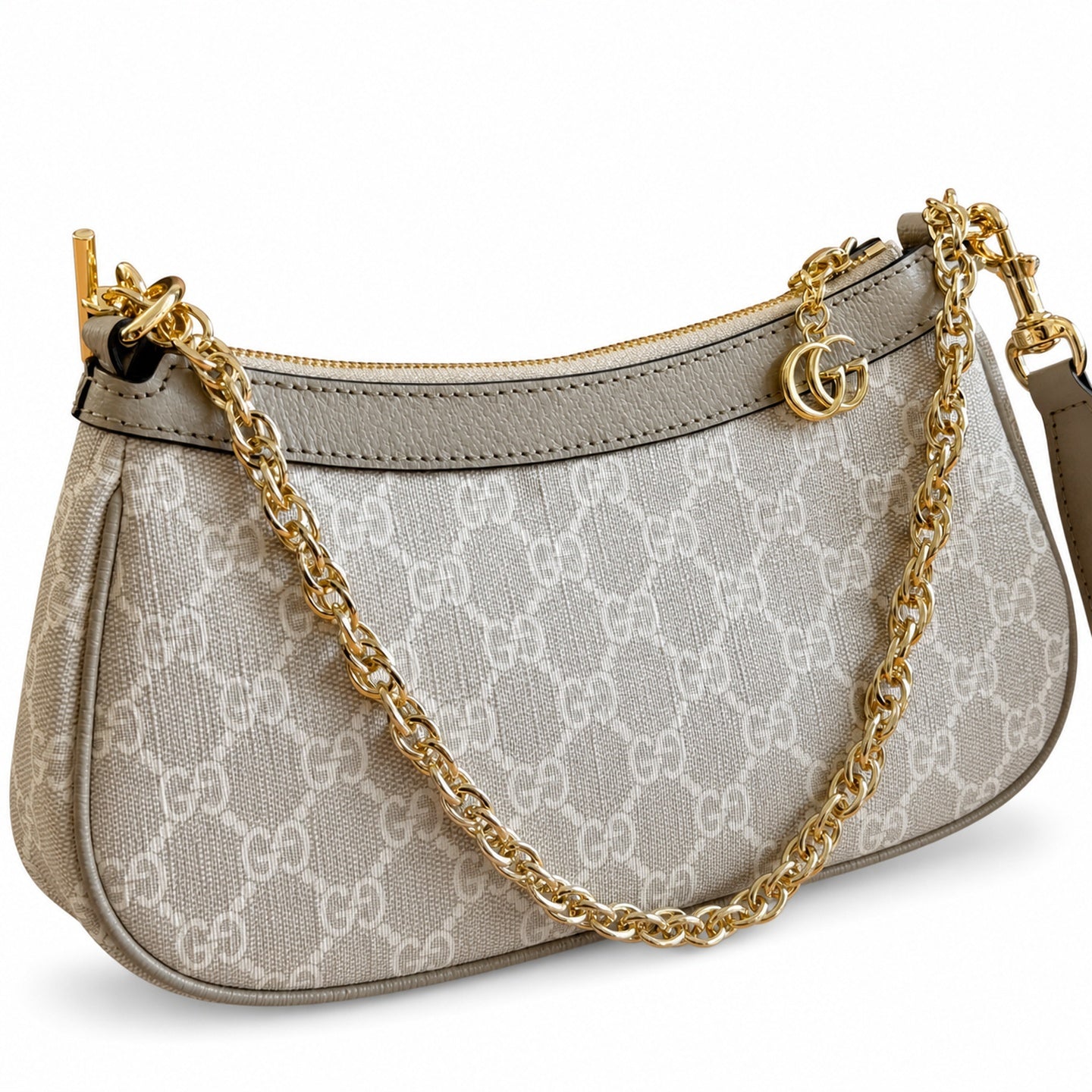 Gucci Ophidia Supreme Small Canvas Leather Beige Brown Charm