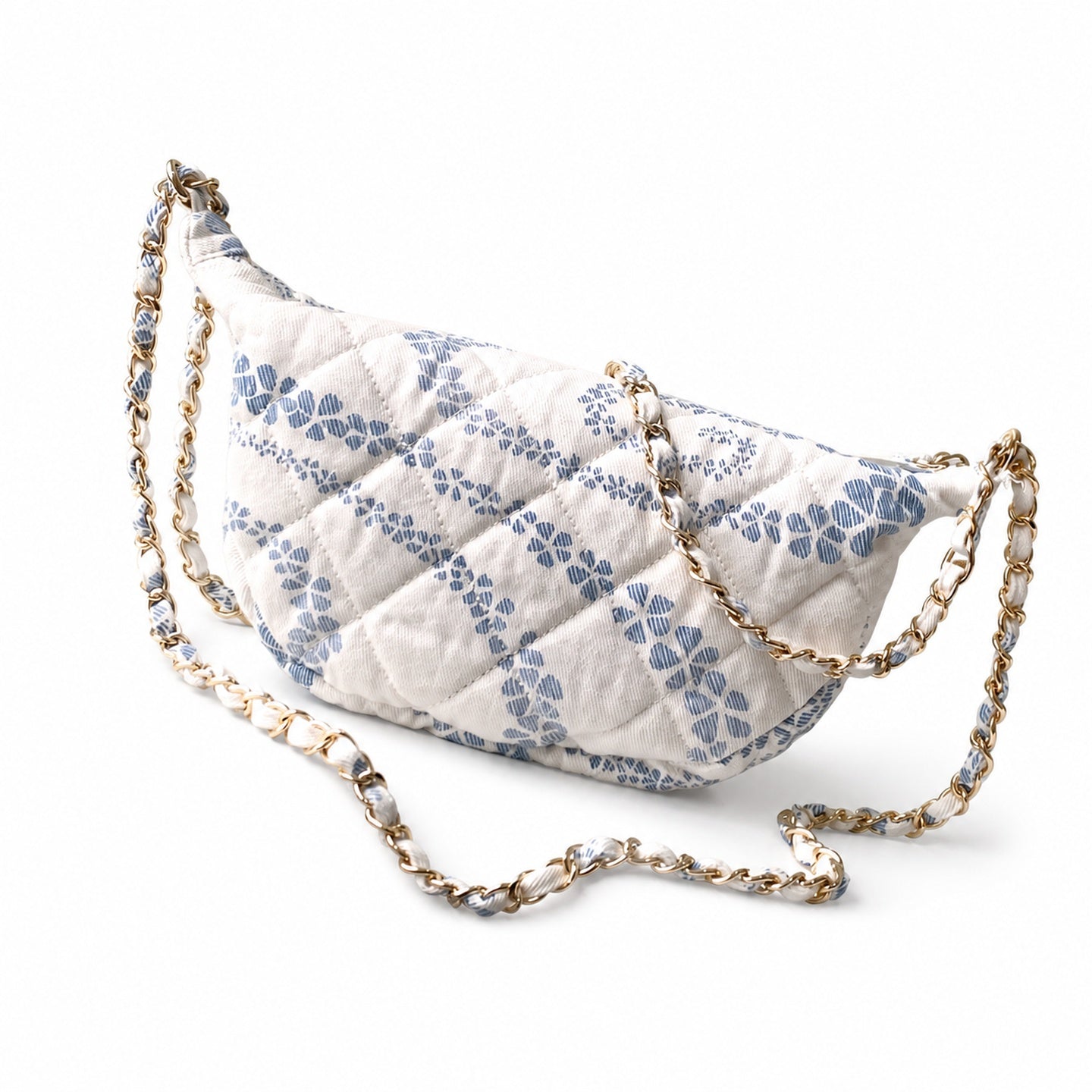 Chanel Denim White Blue Gold Bag