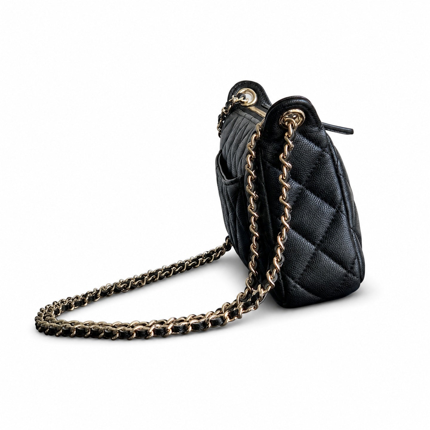 Chanel Small Leather Silver Bag