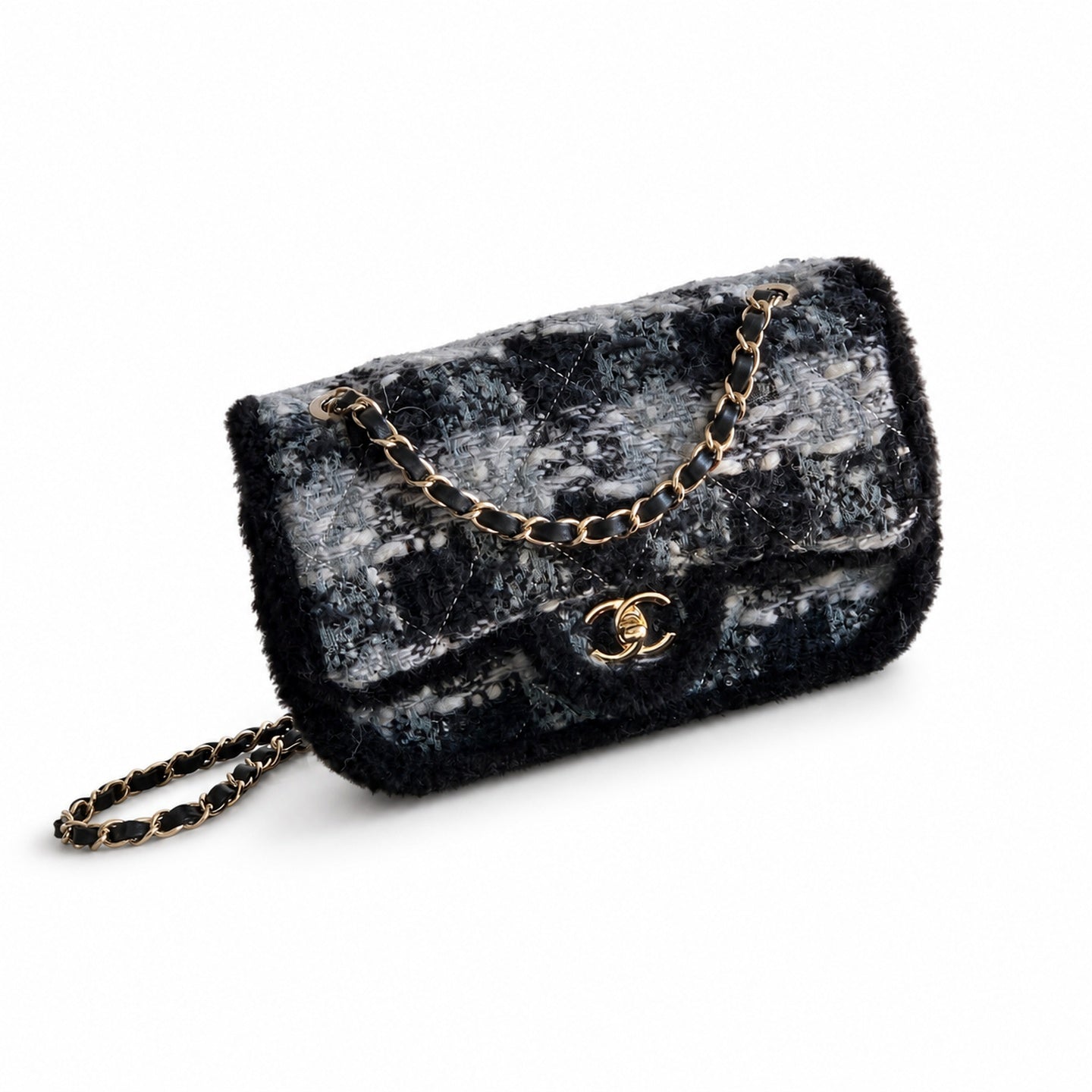 Chanel Mini Wool Tweed Black White Jacket