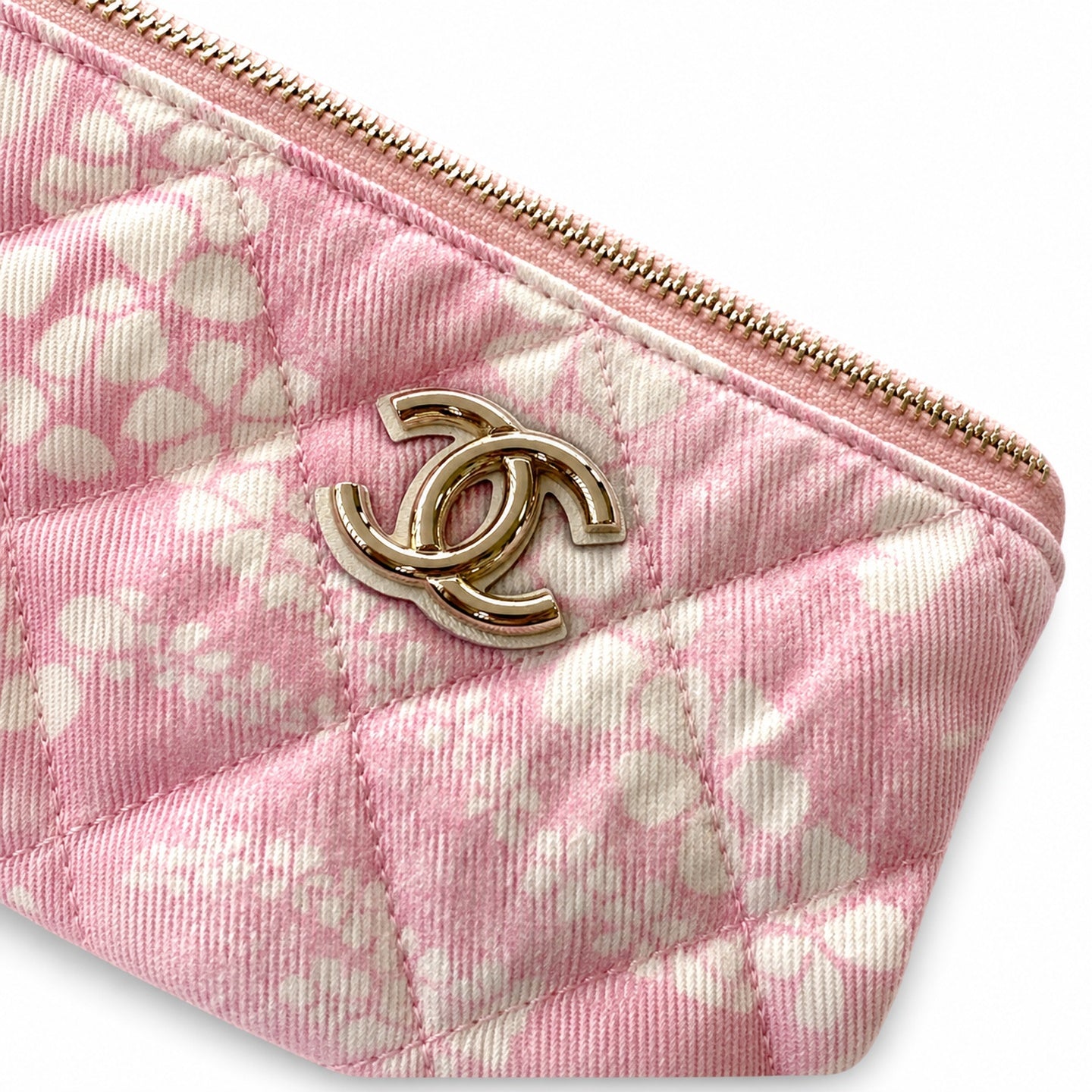 Chanel Denim White Pink Gold Bag