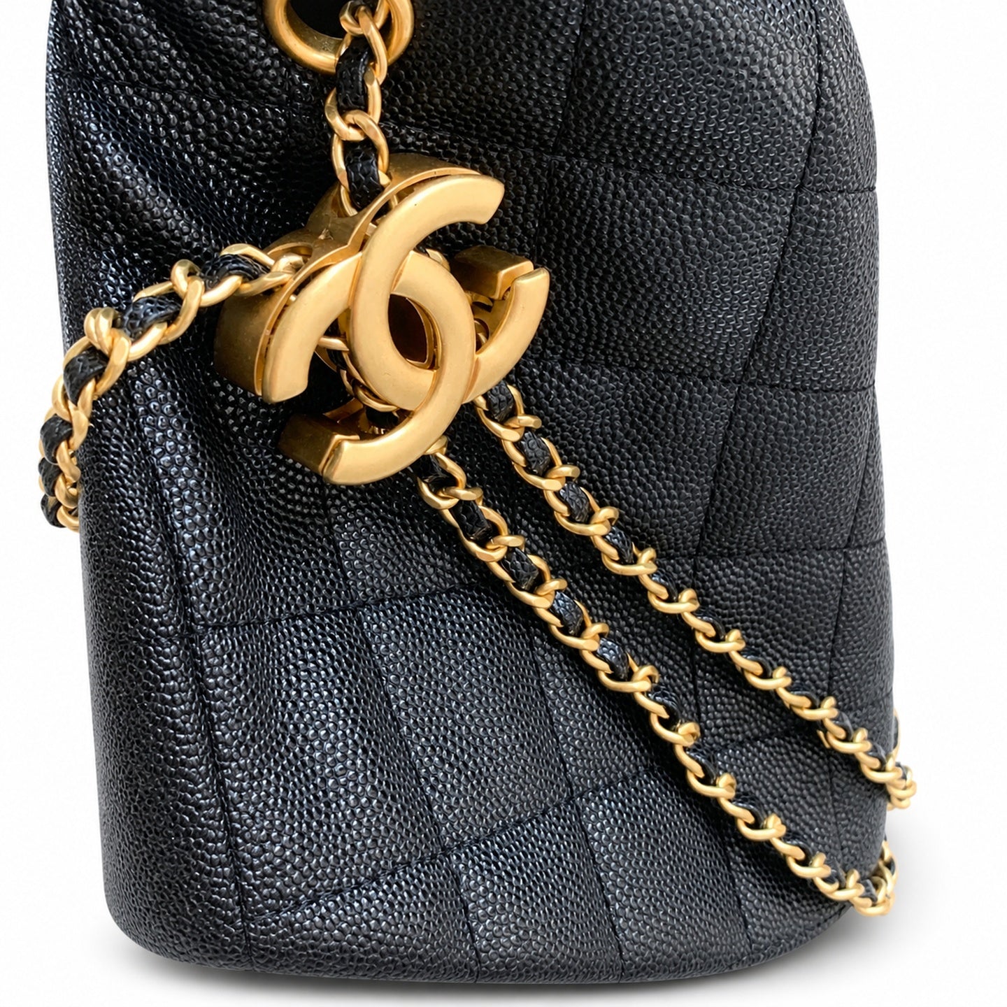 Chanel 25 Large Leather Black Gold Bag