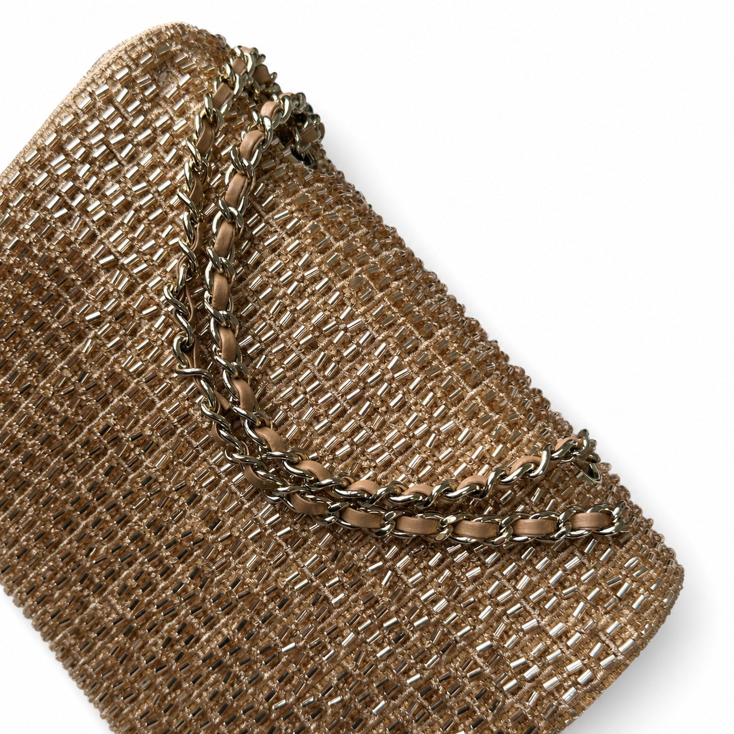 Chanel Mini Beige Gold Clutch