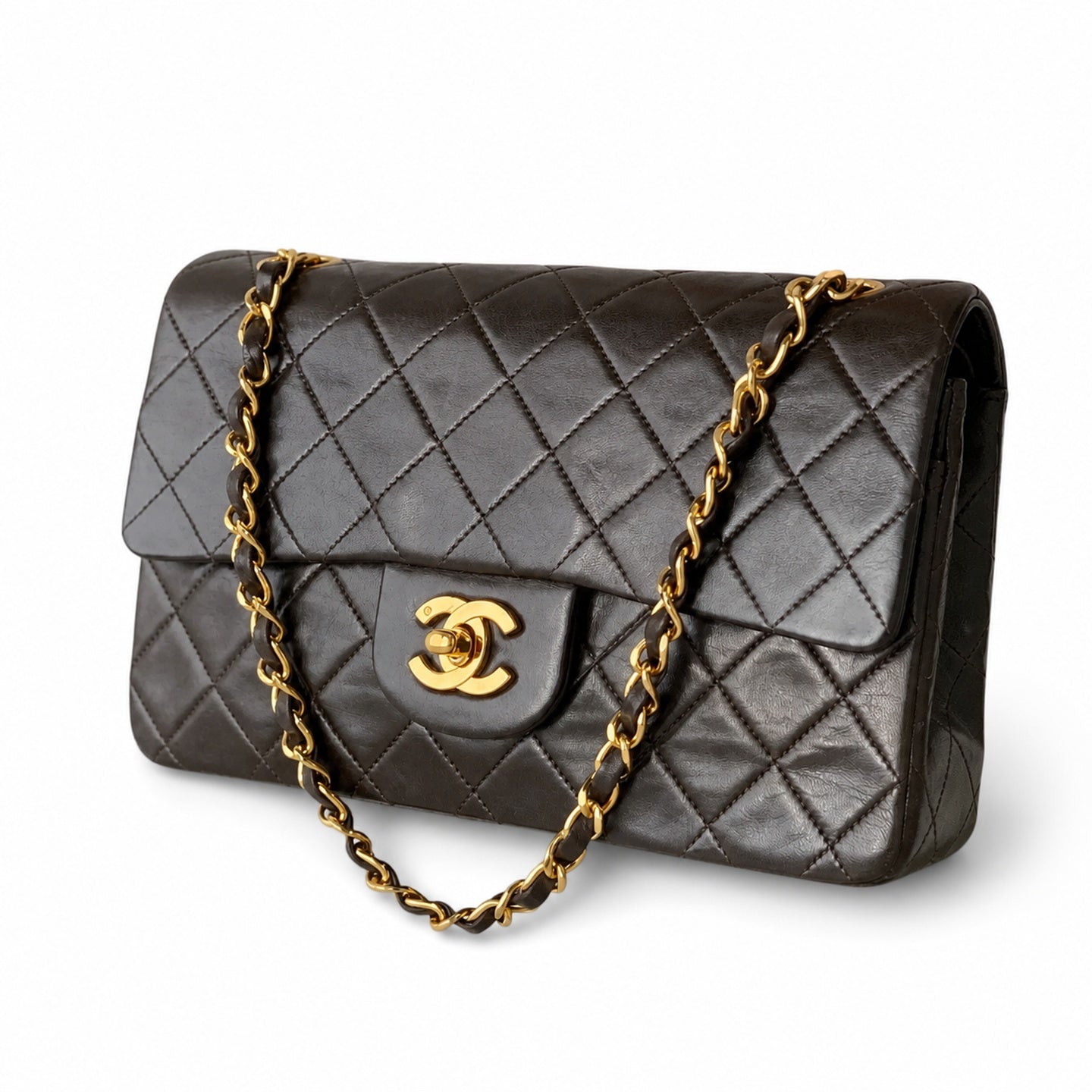 Chanel Reversible Large Leather Black Brown Bag
