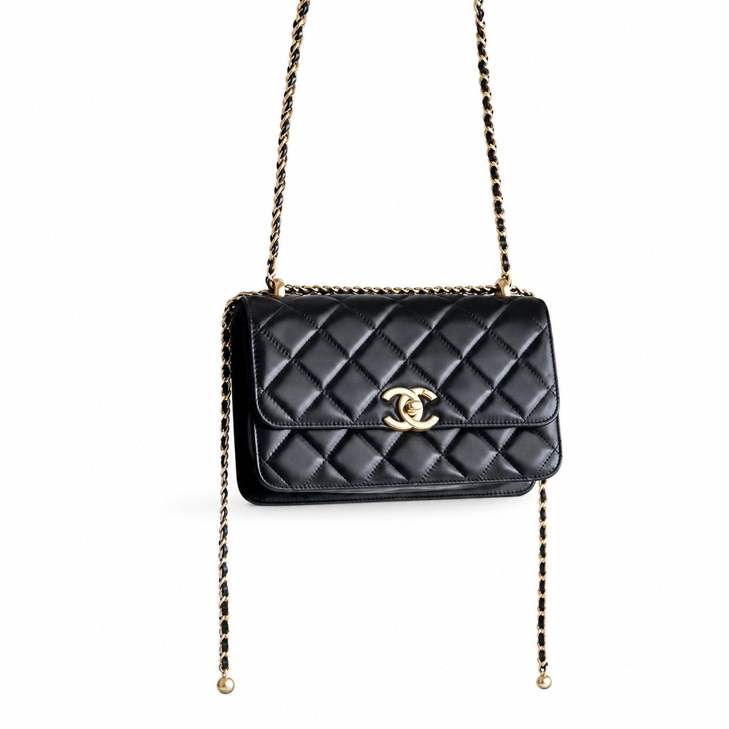 Chanel Large Leather Gold Wallet on Chain