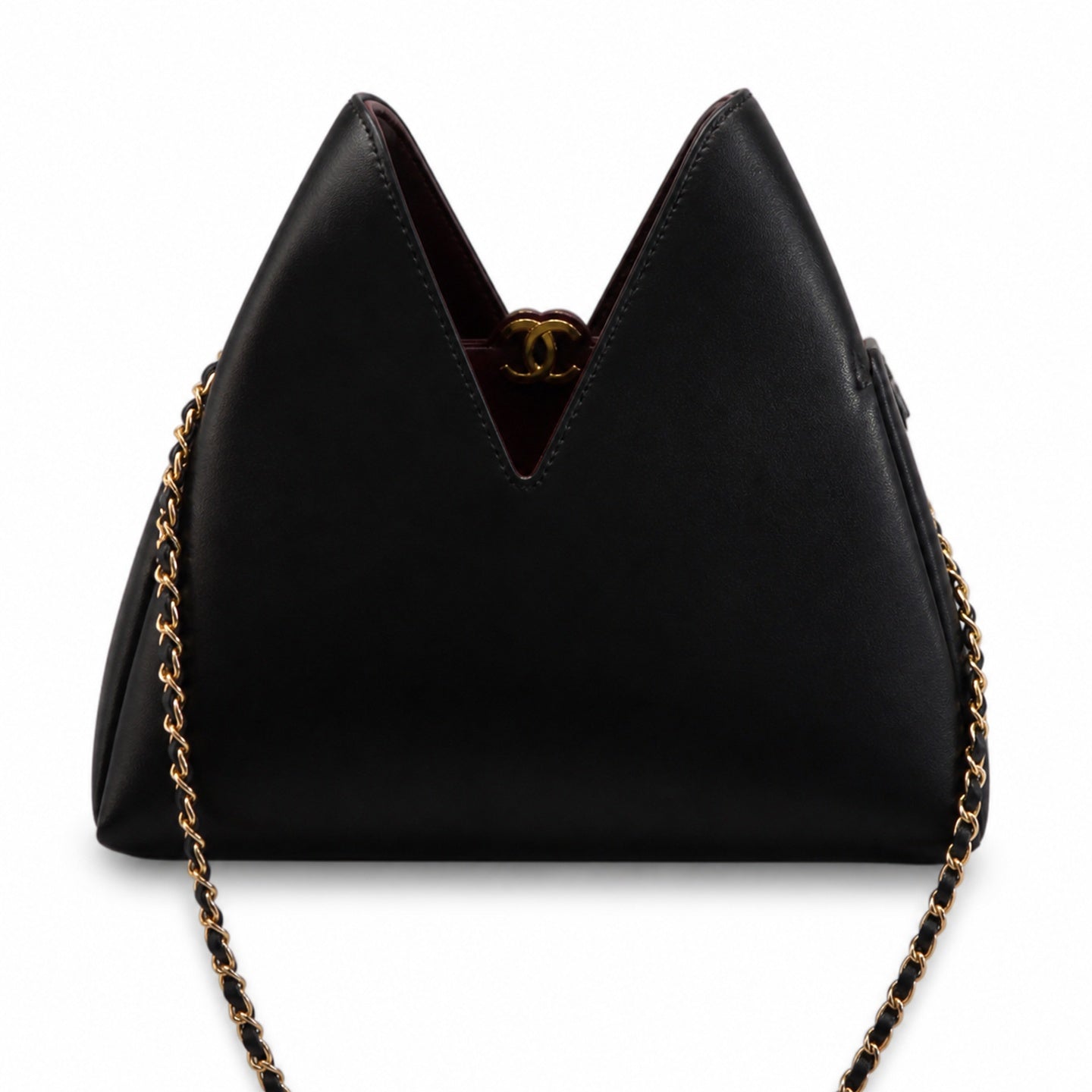 Chanel Leather Burgundy Handbag