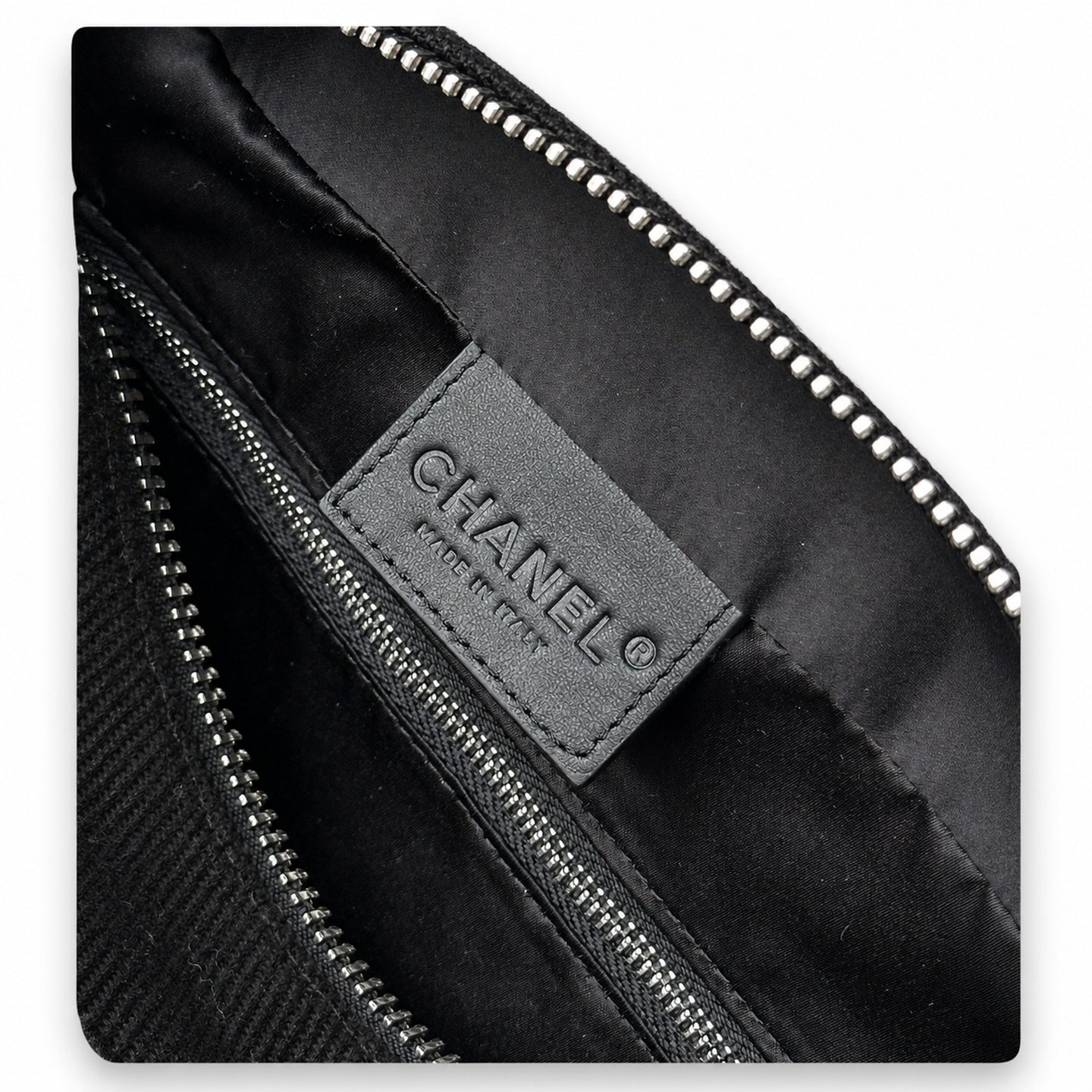 Chanel Small Embroidered Suede Leather Black Bag