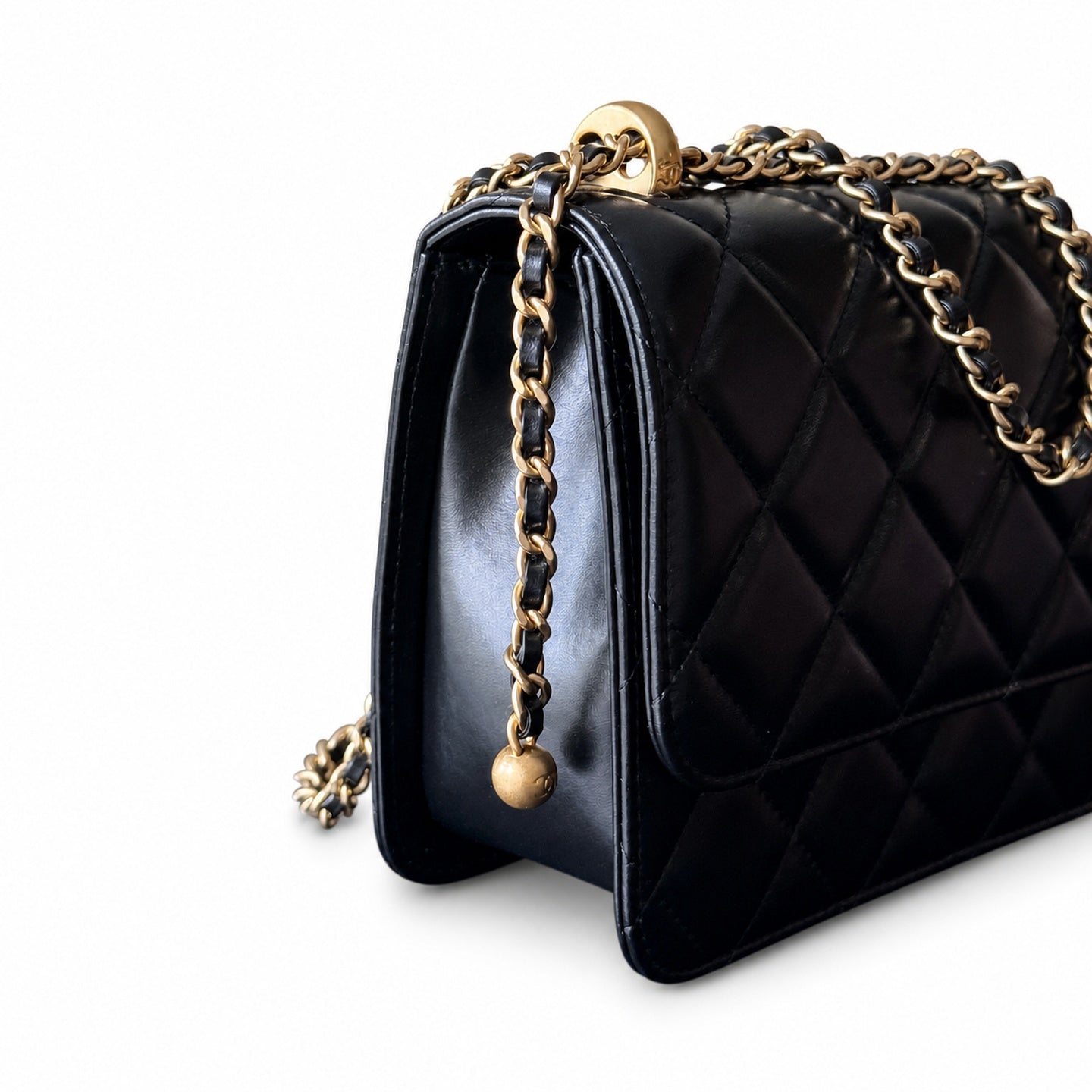 Chanel Large Leather Gold Wallet on Chain