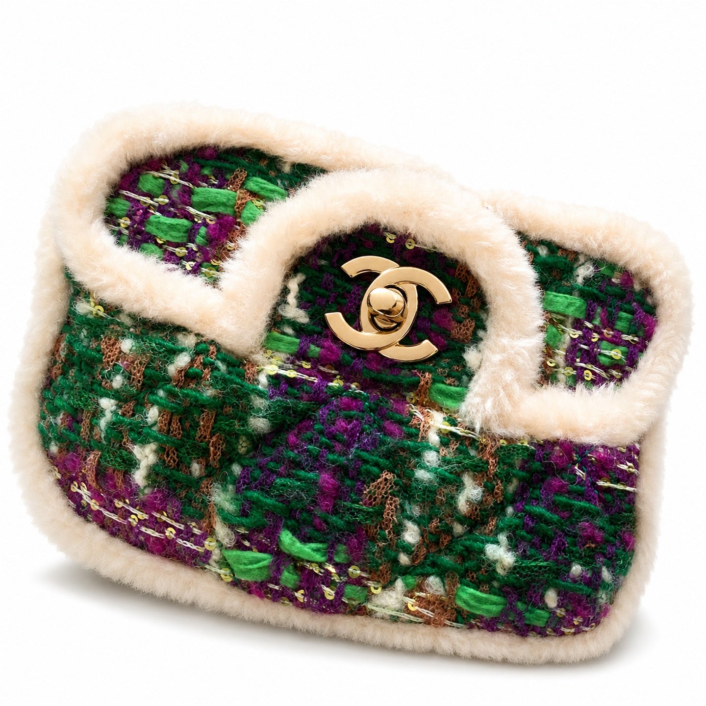 Chanel Mini Wool Tweed Green Purple Jacket