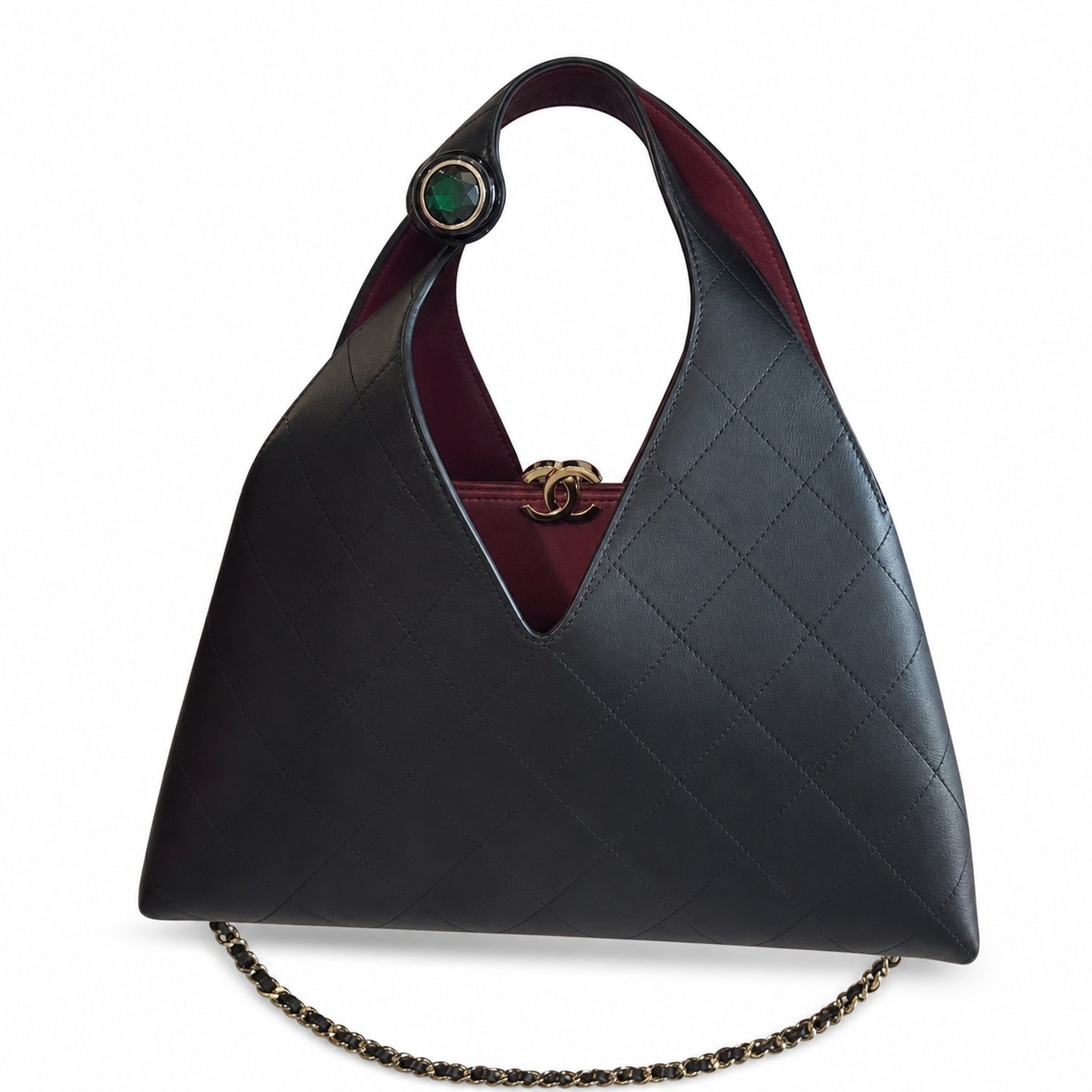 Chanel Leather Burgundy Handbag