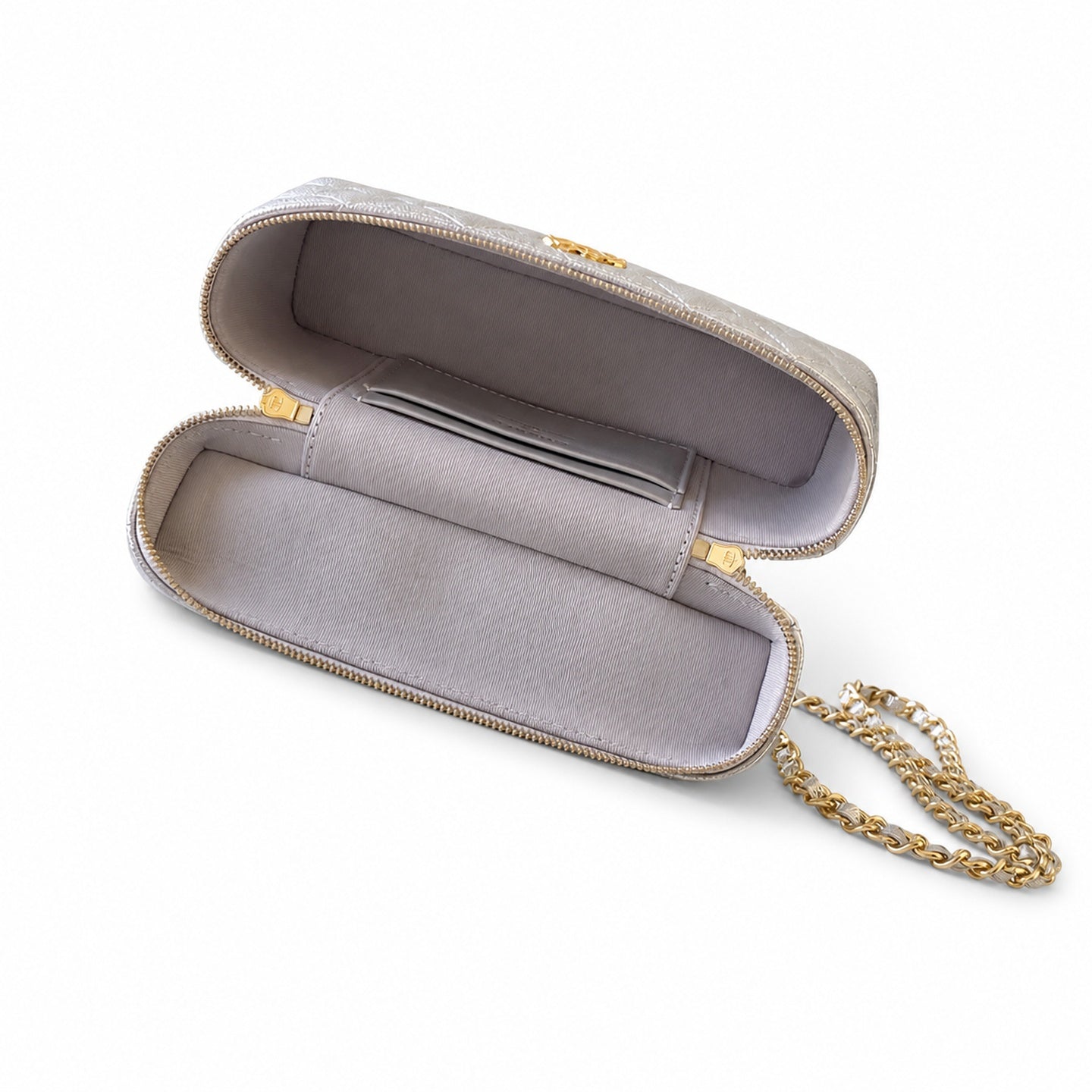 Chanel Small Leather Gold Silver Bag