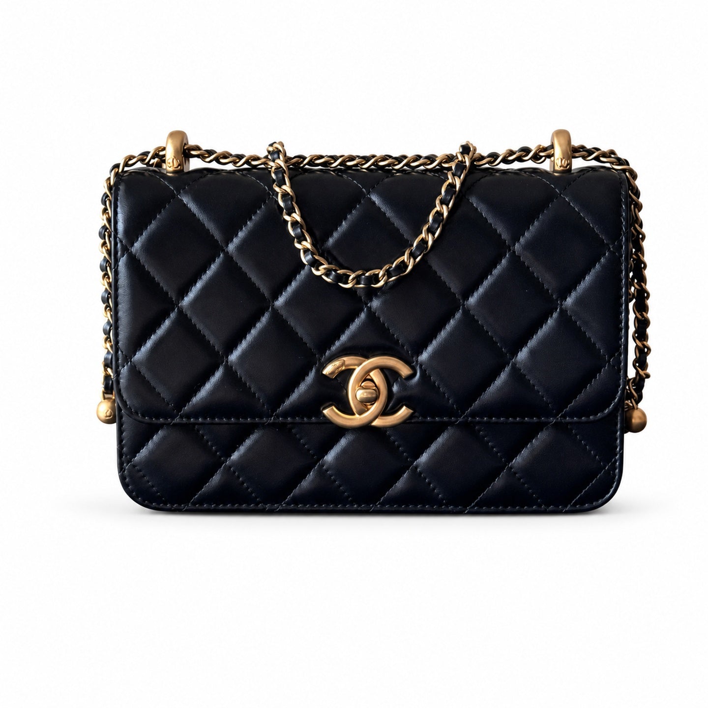 Chanel Large Leather Gold Wallet on Chain