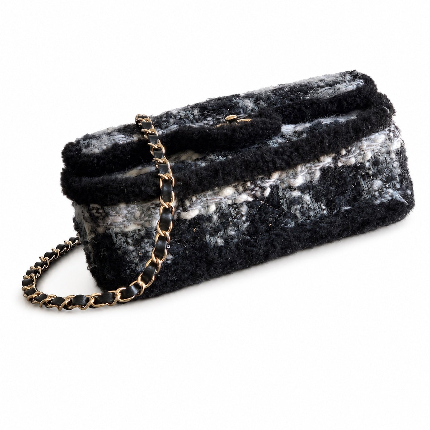 Chanel Mini Wool Tweed Black White Jacket