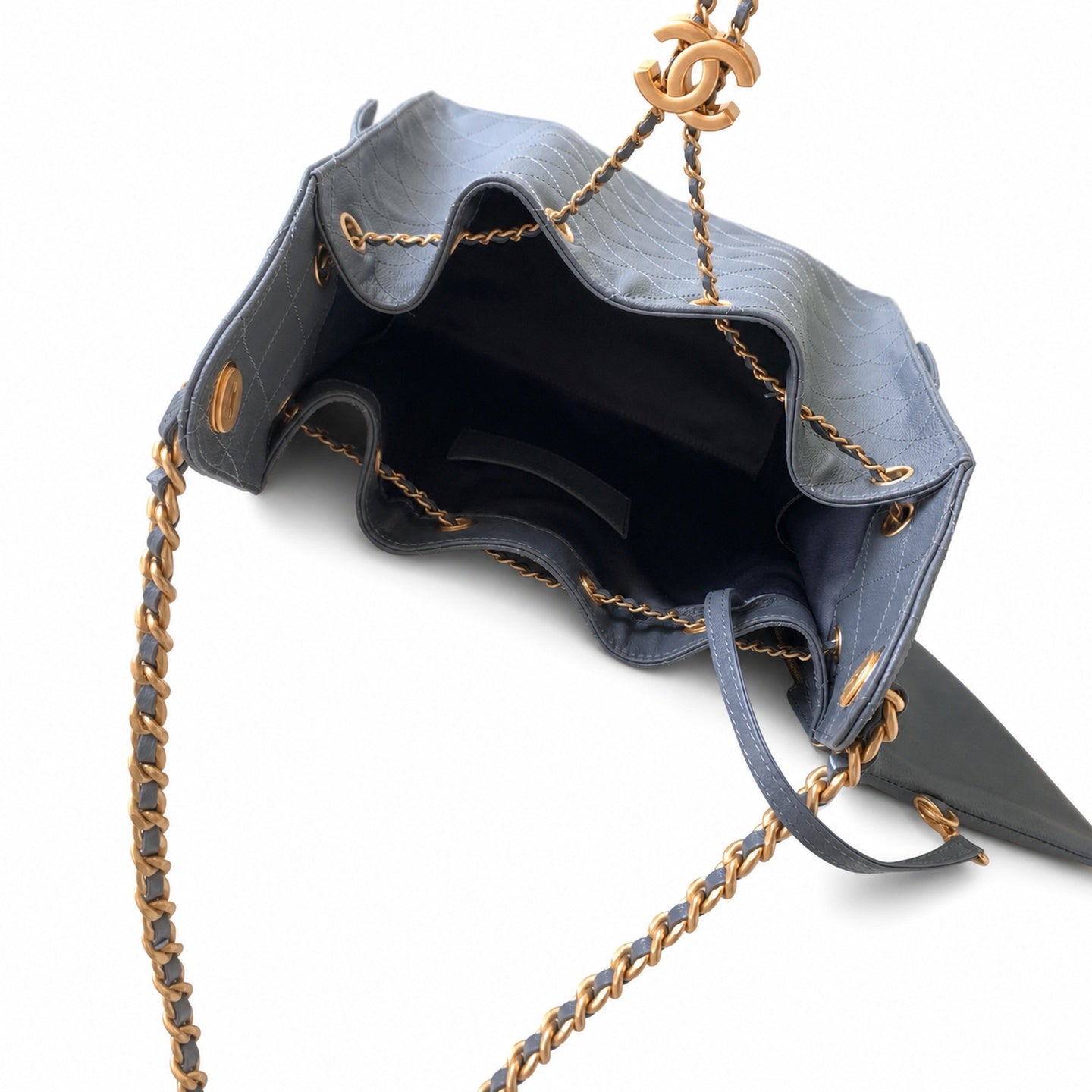 Chanel Medium Leather Black Gold Bag