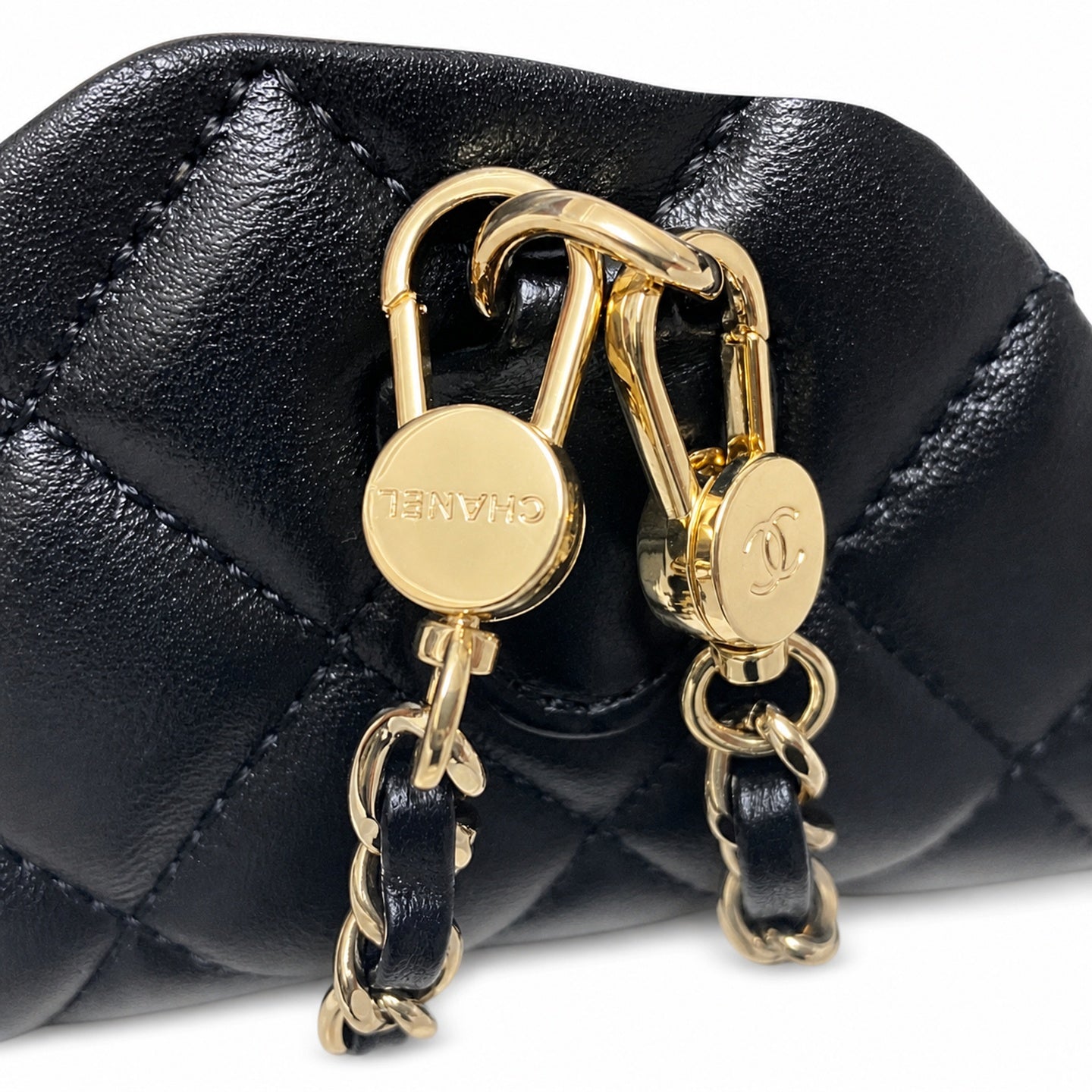 Chanel Mini Leather Black White Bag
