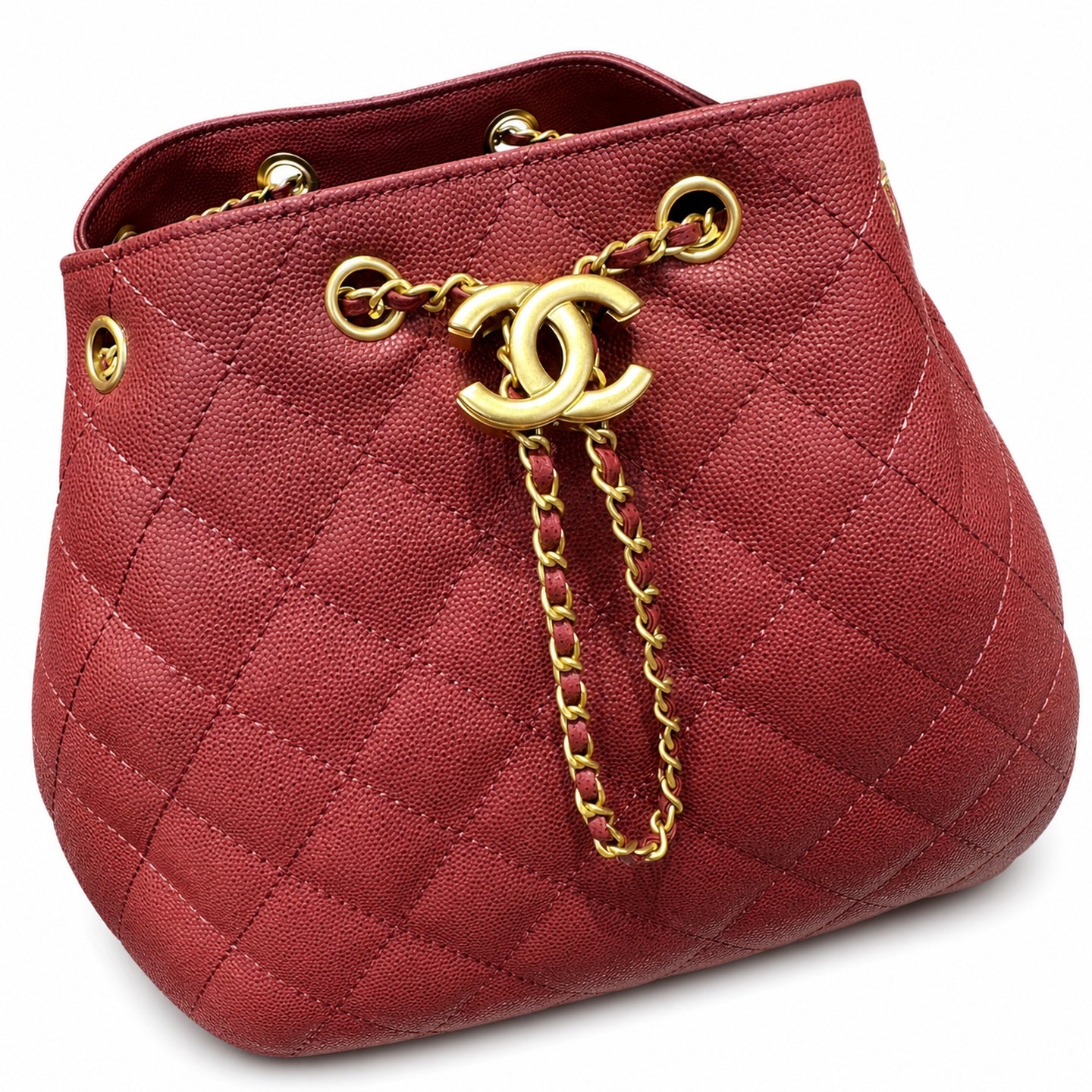Chanel Small Denim Leather Yellow Gold Bag