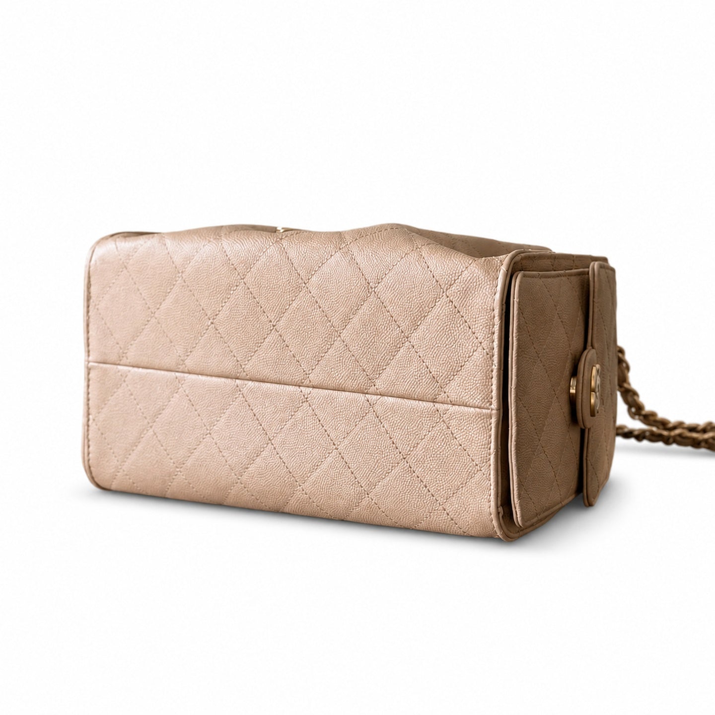 Chanel Small Leather Gold Shopping Bag