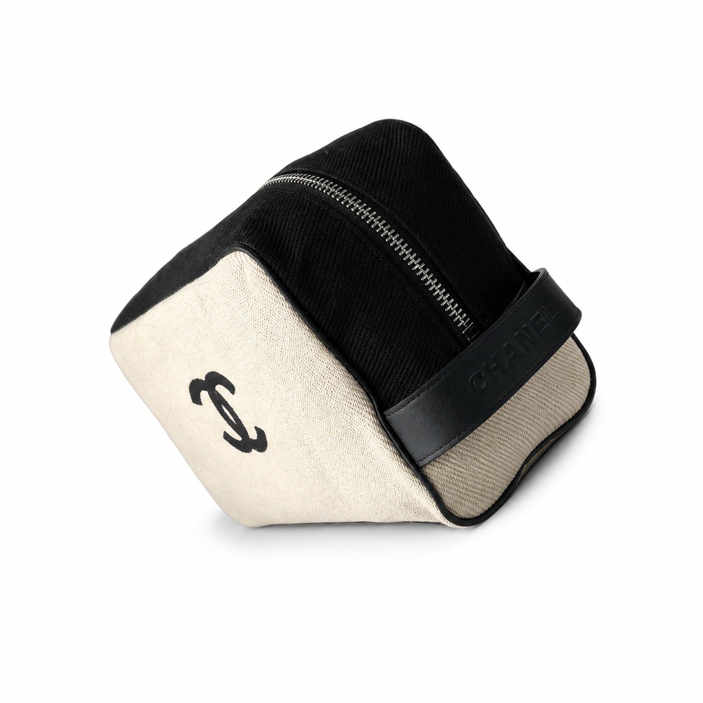 Chanel Small Embroidered Suede Leather Black Bag