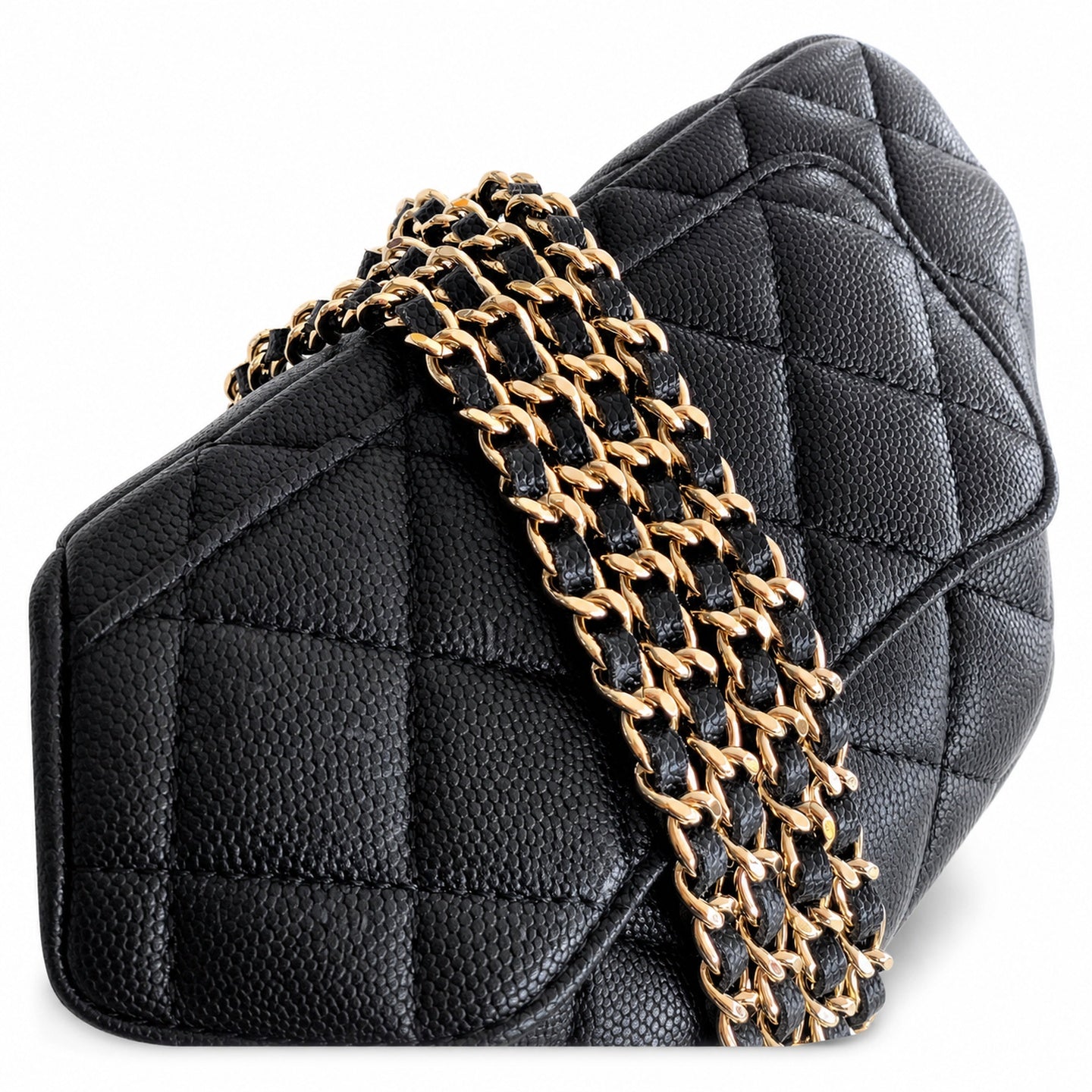 Chanel Small Leather Silver Bag