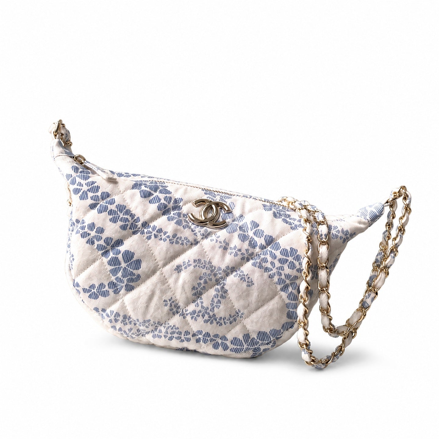 Chanel Denim White Blue Gold Bag