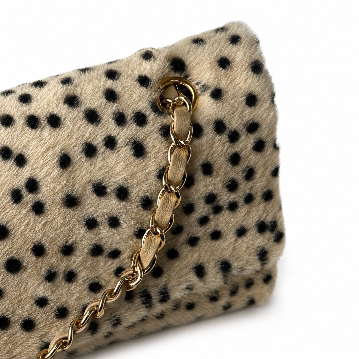 Chanel Large Suede Tweed Leather Bag