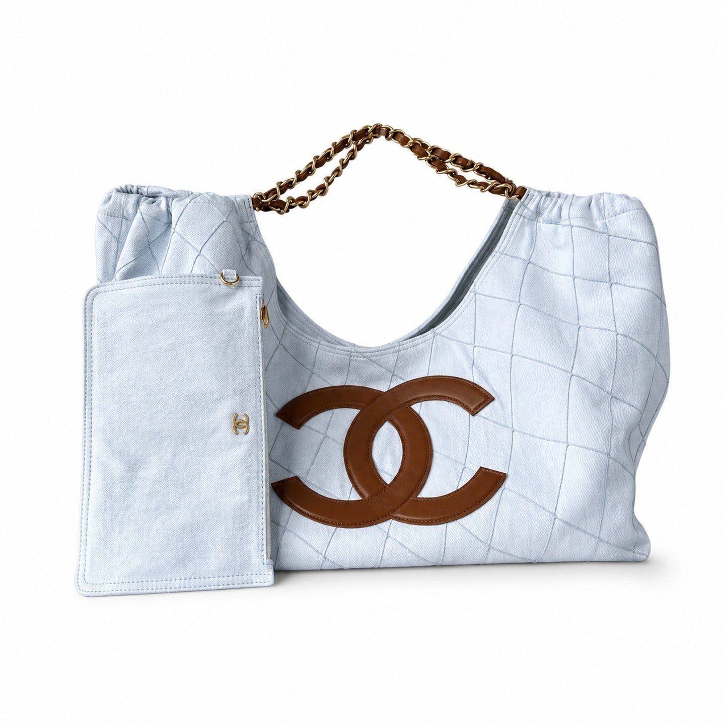 Chanel Large Canvas White Blue Bag