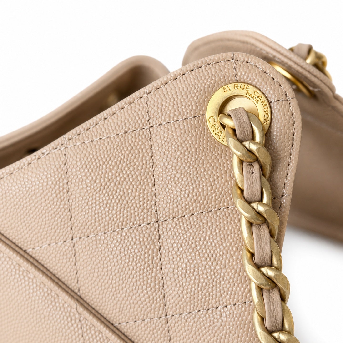 Chanel Small Leather Gold Shopping Bag