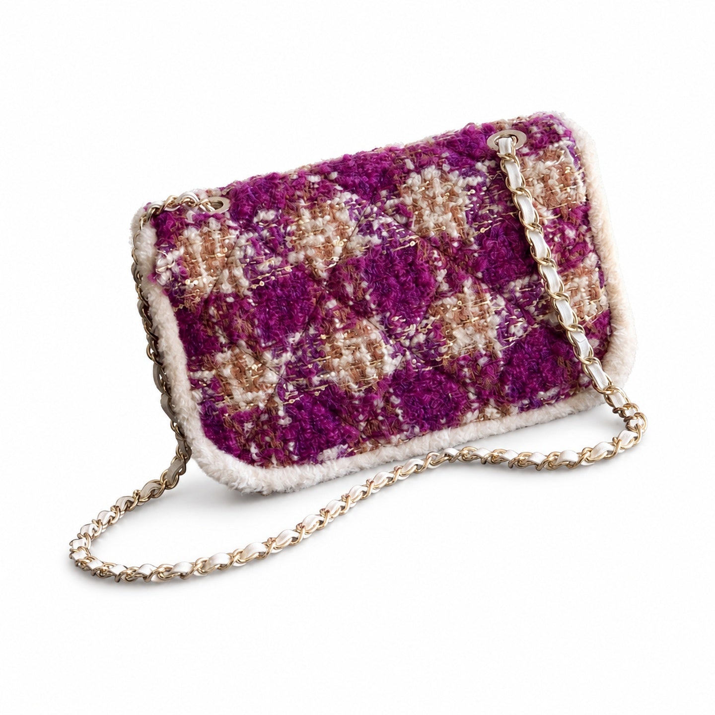 Chanel Large Wool Tweed Pink Purple Jacket