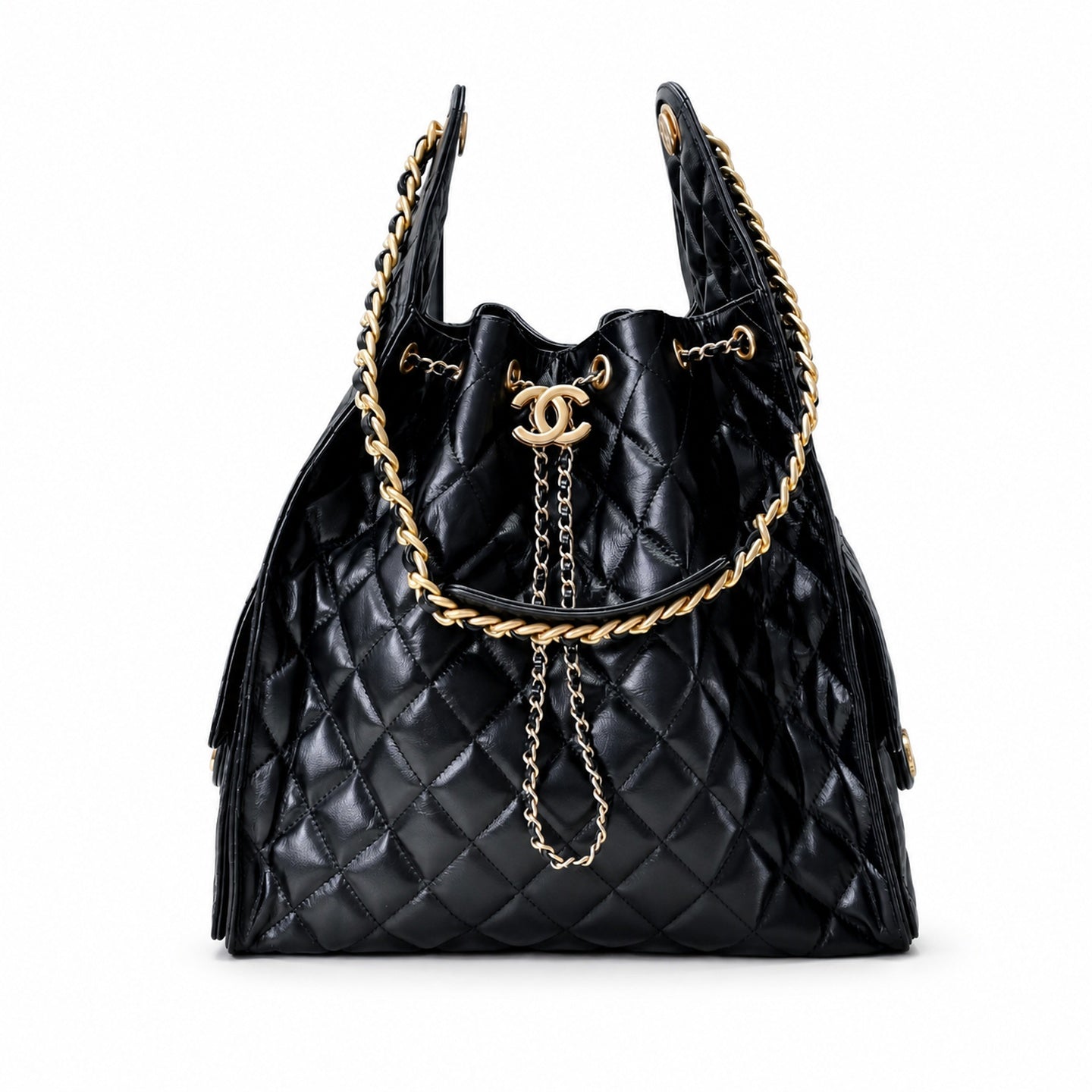Chanel Small Denim Leather Gold Bag