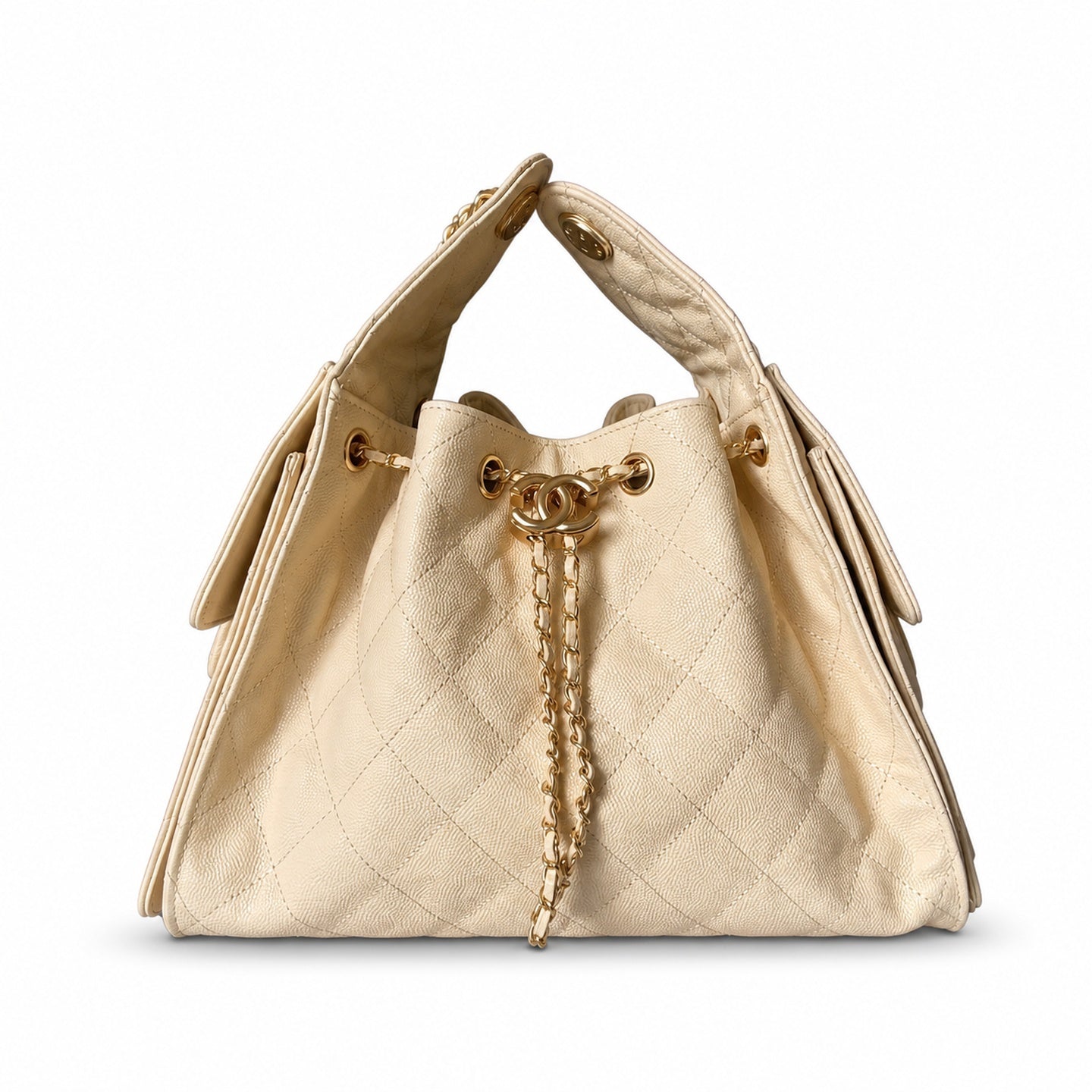 Chanel Small Leather Black Gold Bag