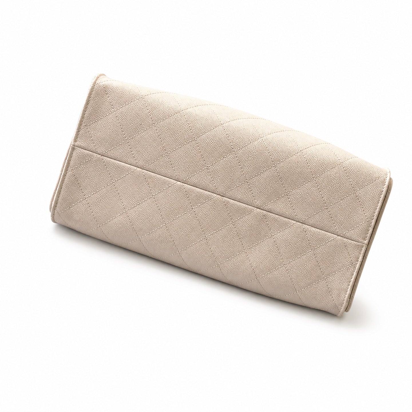 Chanel Medium Leather White Gold Shoulder Bag