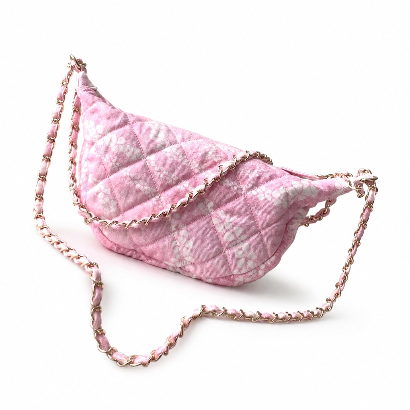 Chanel Denim White Pink Gold Bag