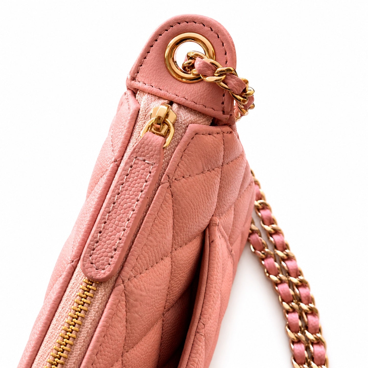 Chanel Small Leather Pink Silver Bag