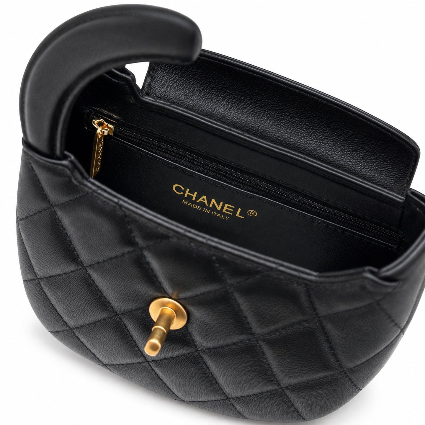Chanel 25 Mini Leather Gold Bag