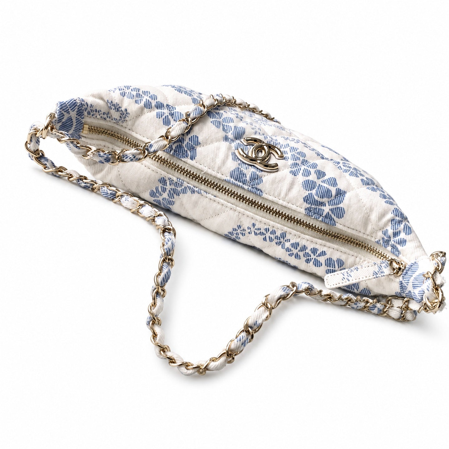 Chanel Denim White Blue Gold Bag